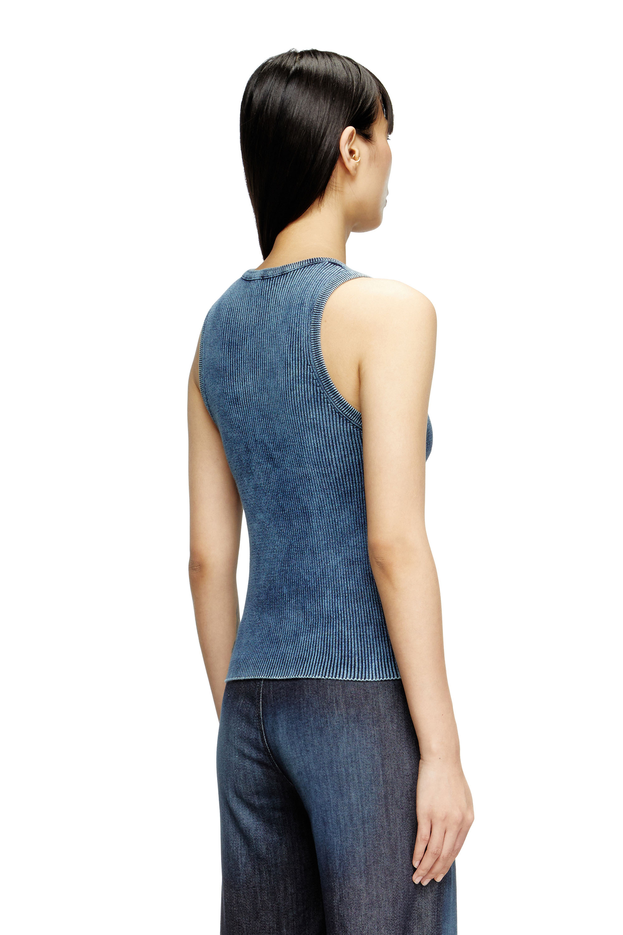 Diesel - M-ANCHOR-A-SL, Canotta a coste con Oval D Donna in Blu - 4