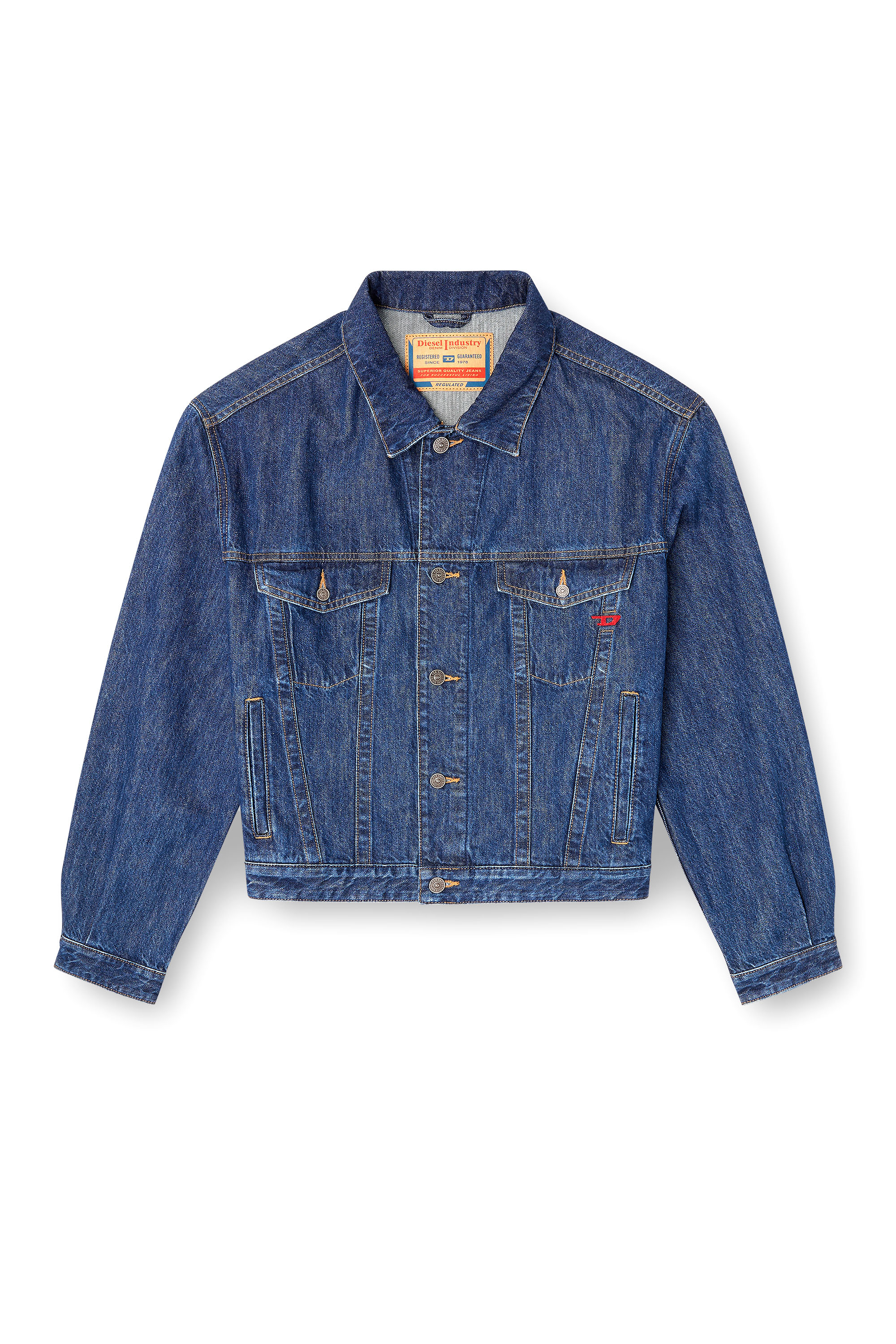 Diesel - D-RANGER, Giacca trucker in denim Uomo in Blu - 2