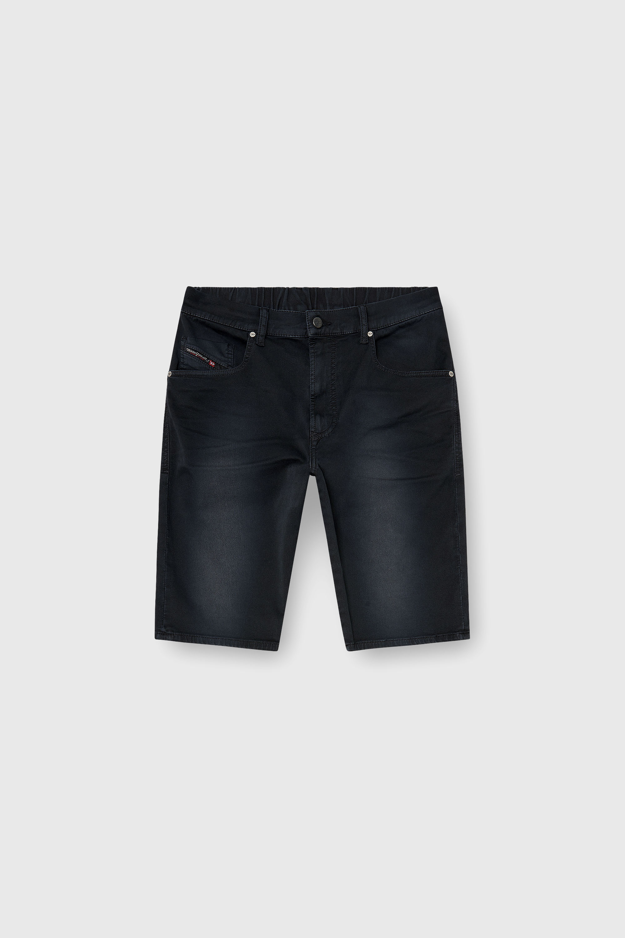Diesel - 2033 D-KROOLEY-SHORT-BW JOGG, Pantaloni corti slim in denim colorato Uomo in Nero - 2
