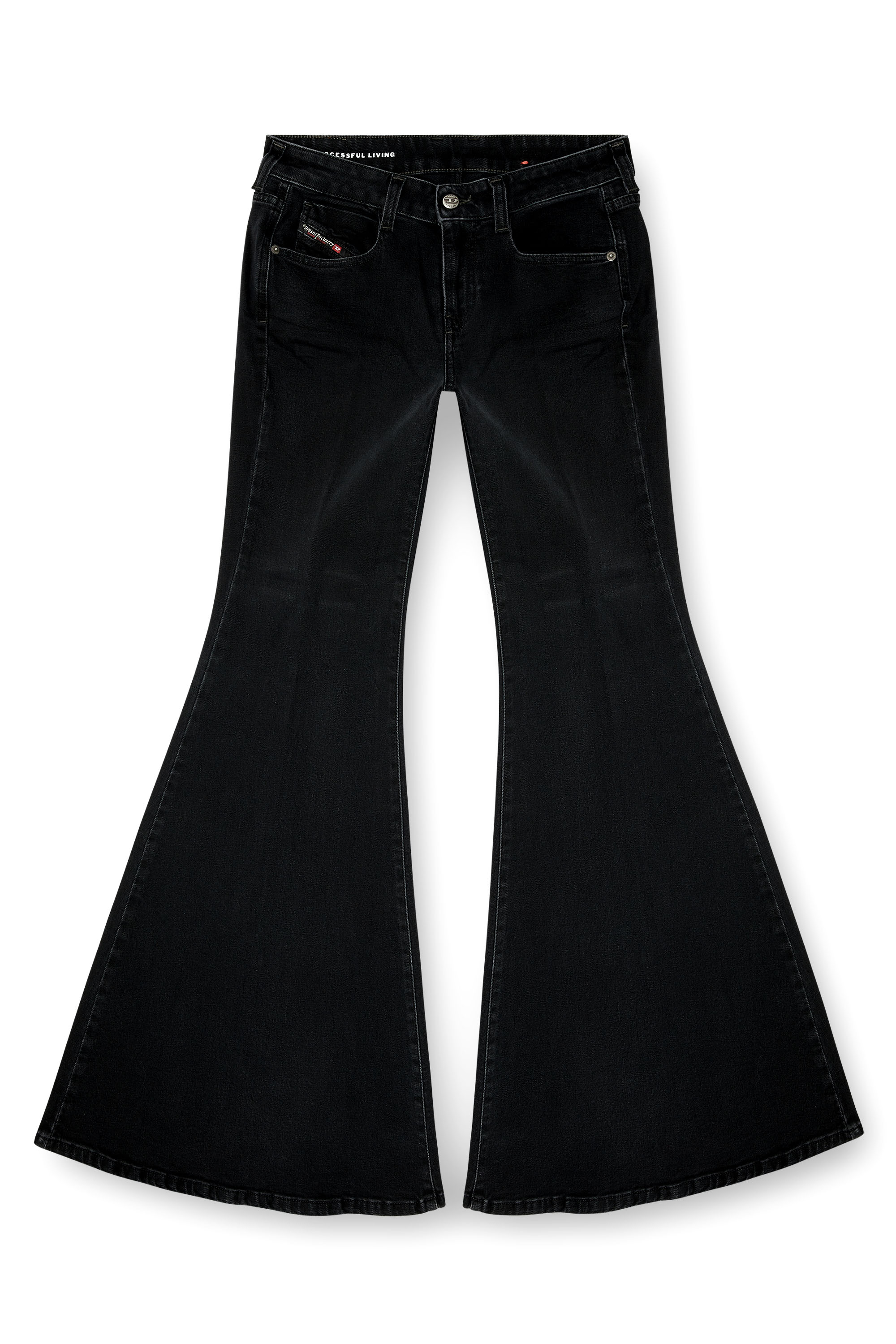 Diesel - Flare Jeans 1970 D-Bleess 09M69 Donna, Nero/Grigio scuro - Image 3