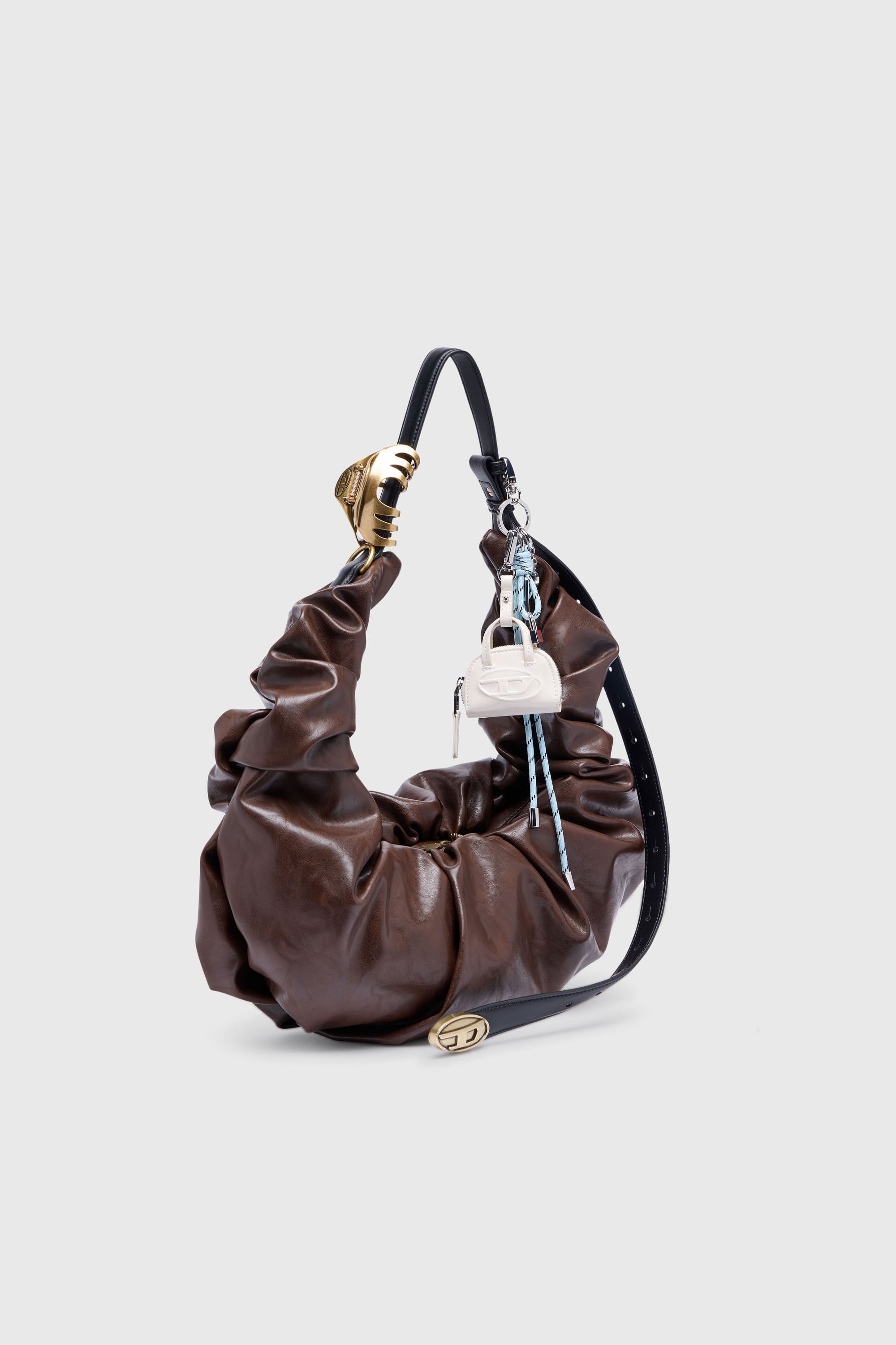 Diesel - GRAB-D HOBO L, Grab-D-Borsa hobo grande arricciata Donna in Marrone - 2