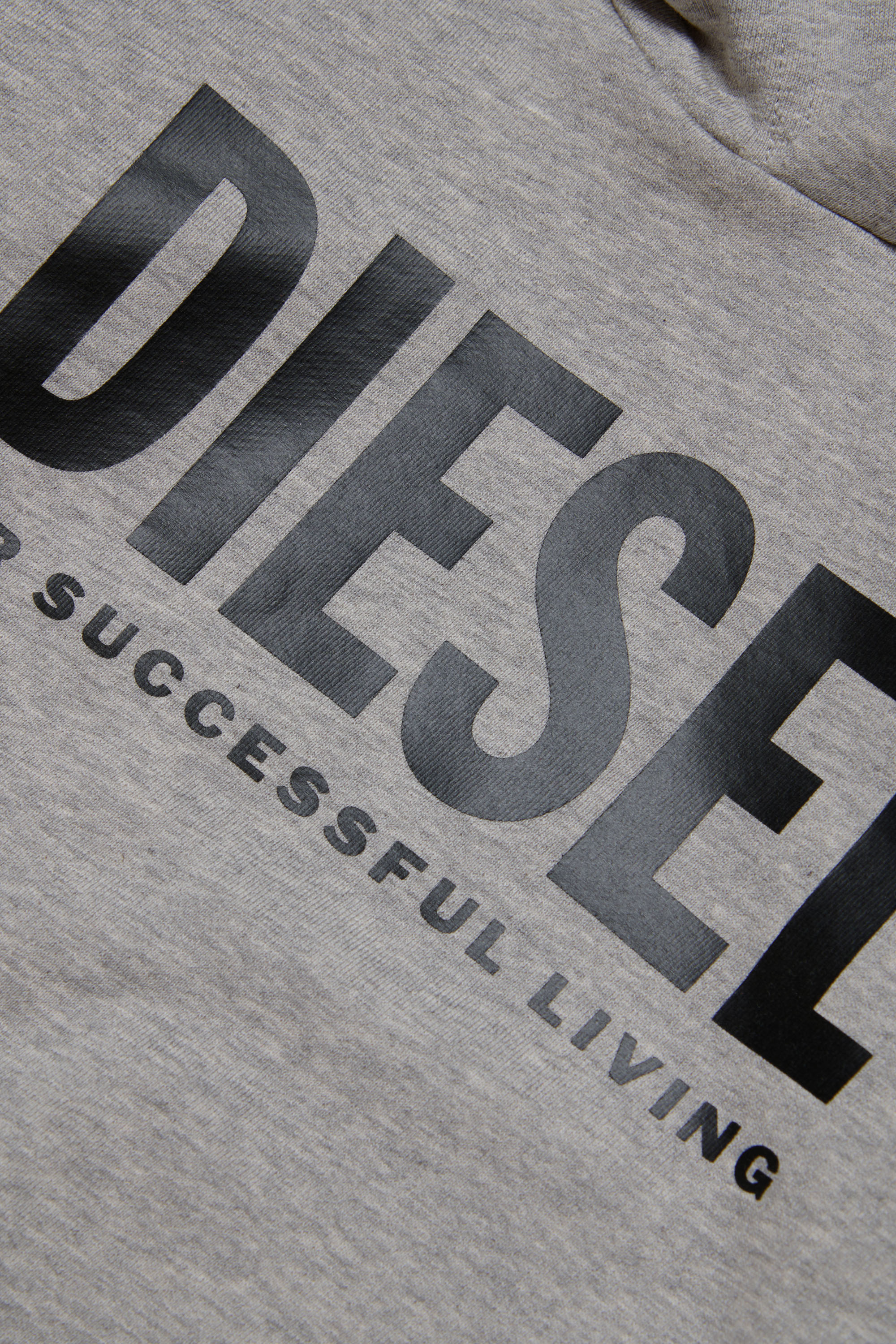 Diesel - LSFORT DI OVER HOOD, Unisex Hoodie with logo print in Grey - Image 3