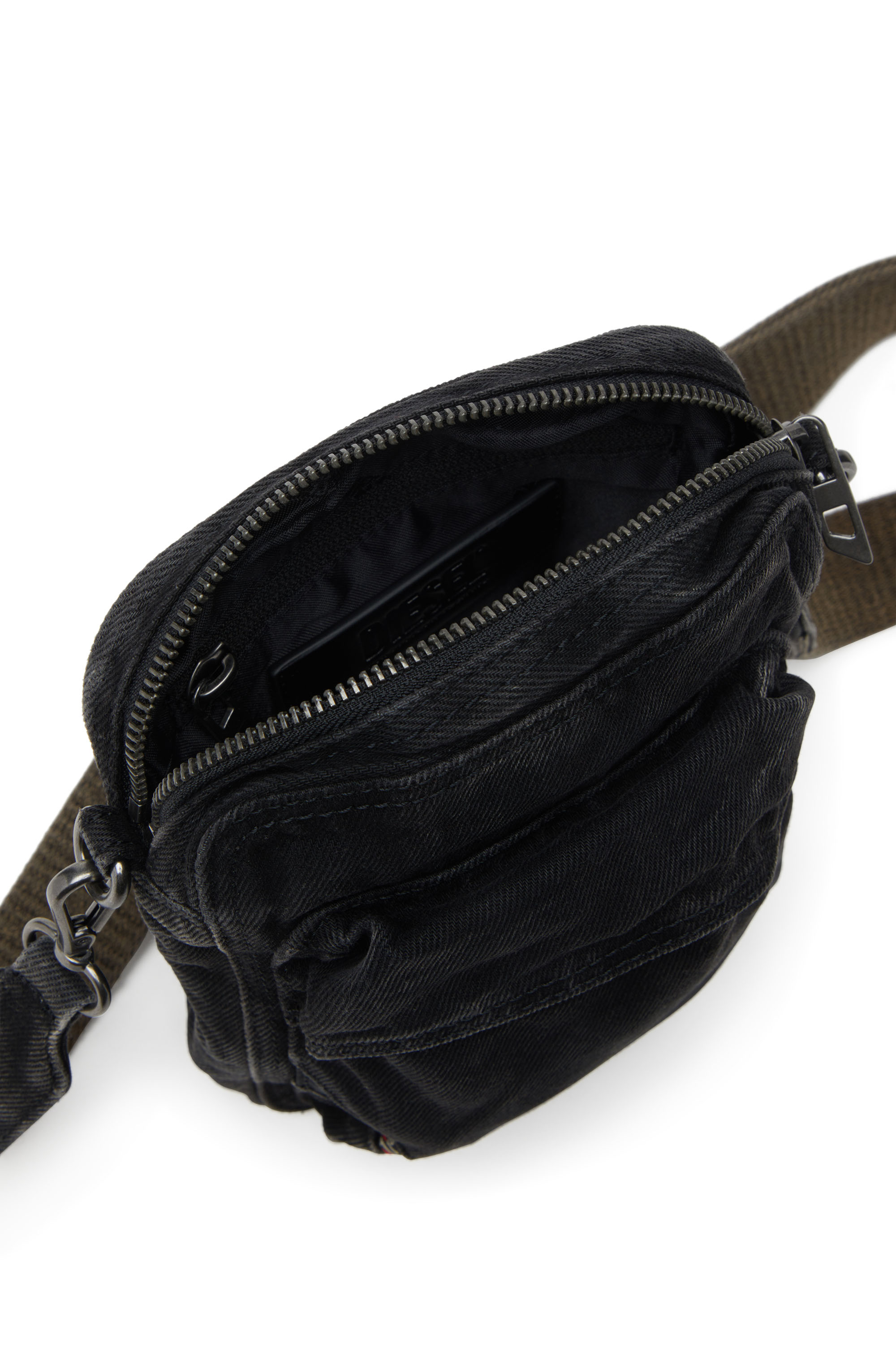 Diesel - MULTI-PKTS CROSSBODY X, Multi-Pkts-Borsa crossbody in denim washed Uomo in Nero - 5