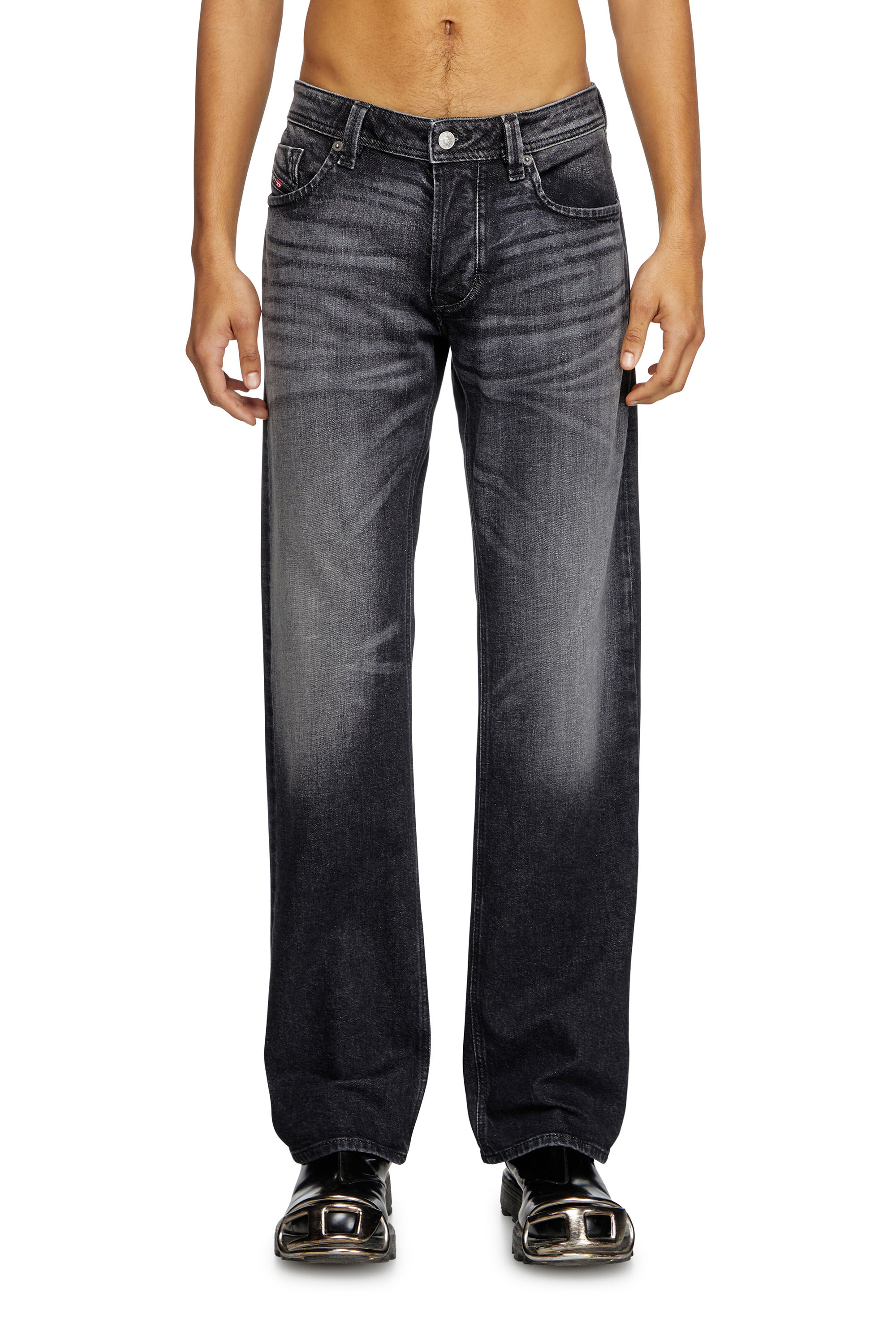 Diesel - Regular Jeans 1985 Larkee 09L52 Uomo, Nero/Grigio scuro - Image 1