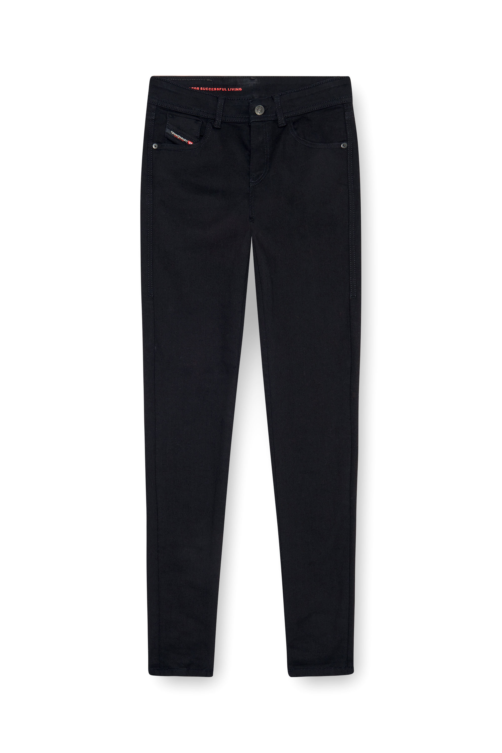 Diesel - Skinny Jeans 2017 Slandy 069EF Donna, Nero/Grigio scuro - Image 3