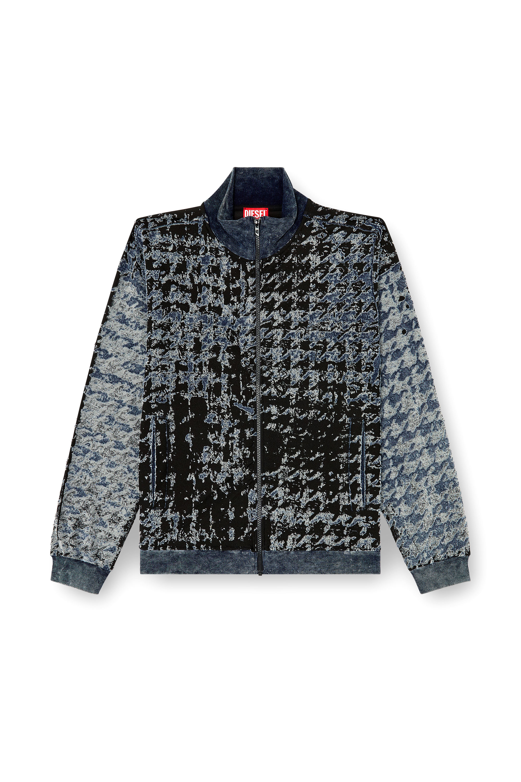 Diesel - S-CORR, Top con zip dévoré con motivo a quadri Uomo in Multicolor - 3