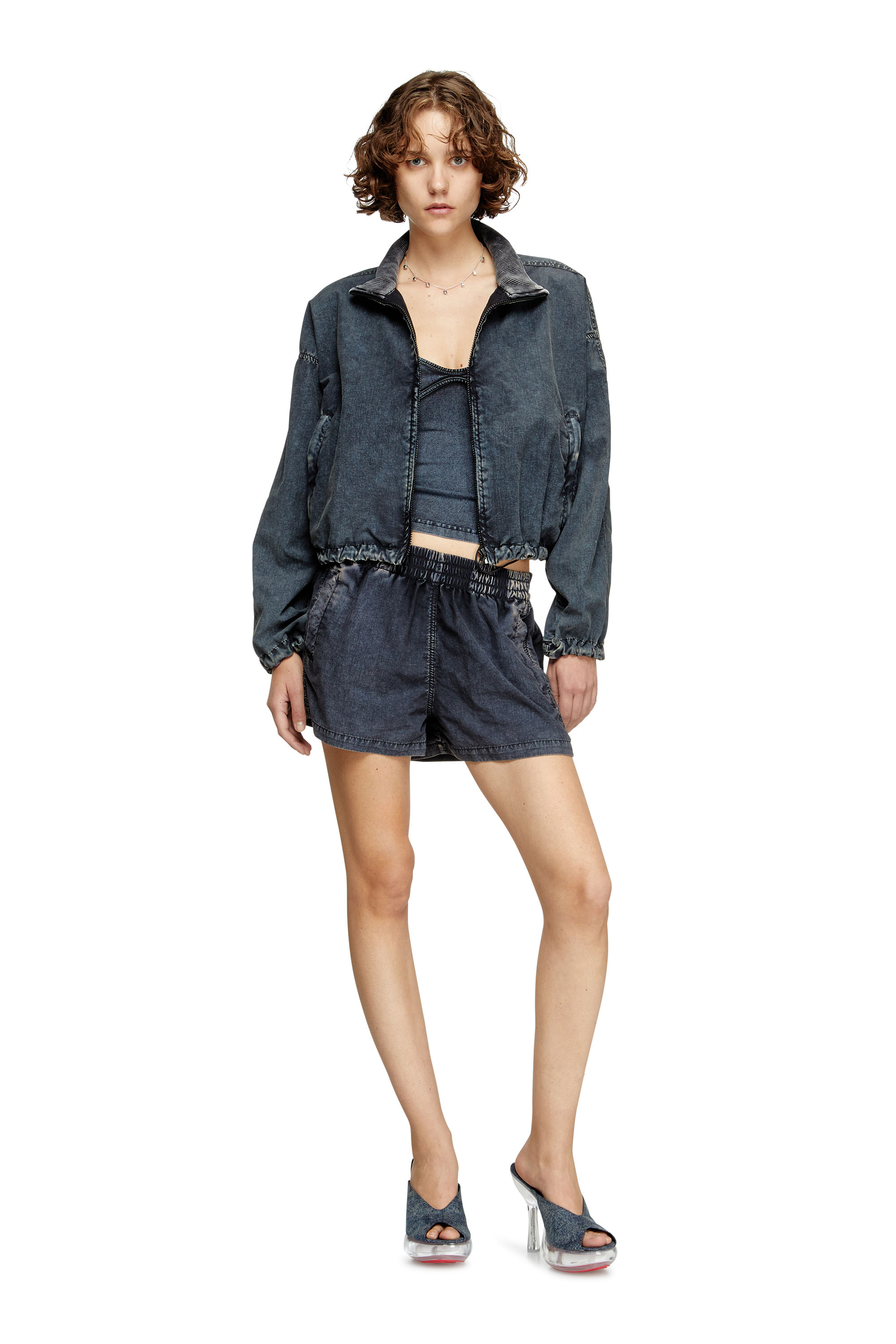 Diesel - S-OUND, Boxer in Taslan trattato Donna in Blu - 1