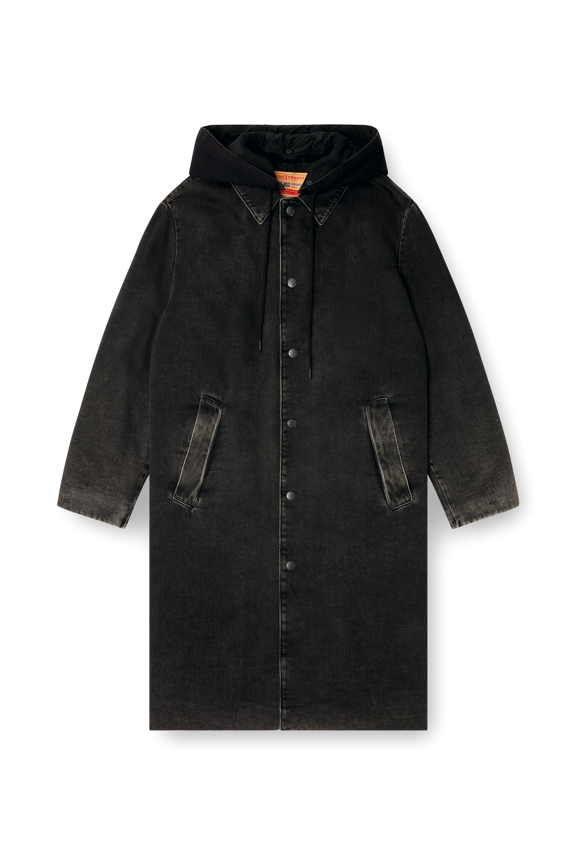 Diesel - D-JAKO-S, Cappotto ibrido in denim imbottito Uomo in Nero - 3