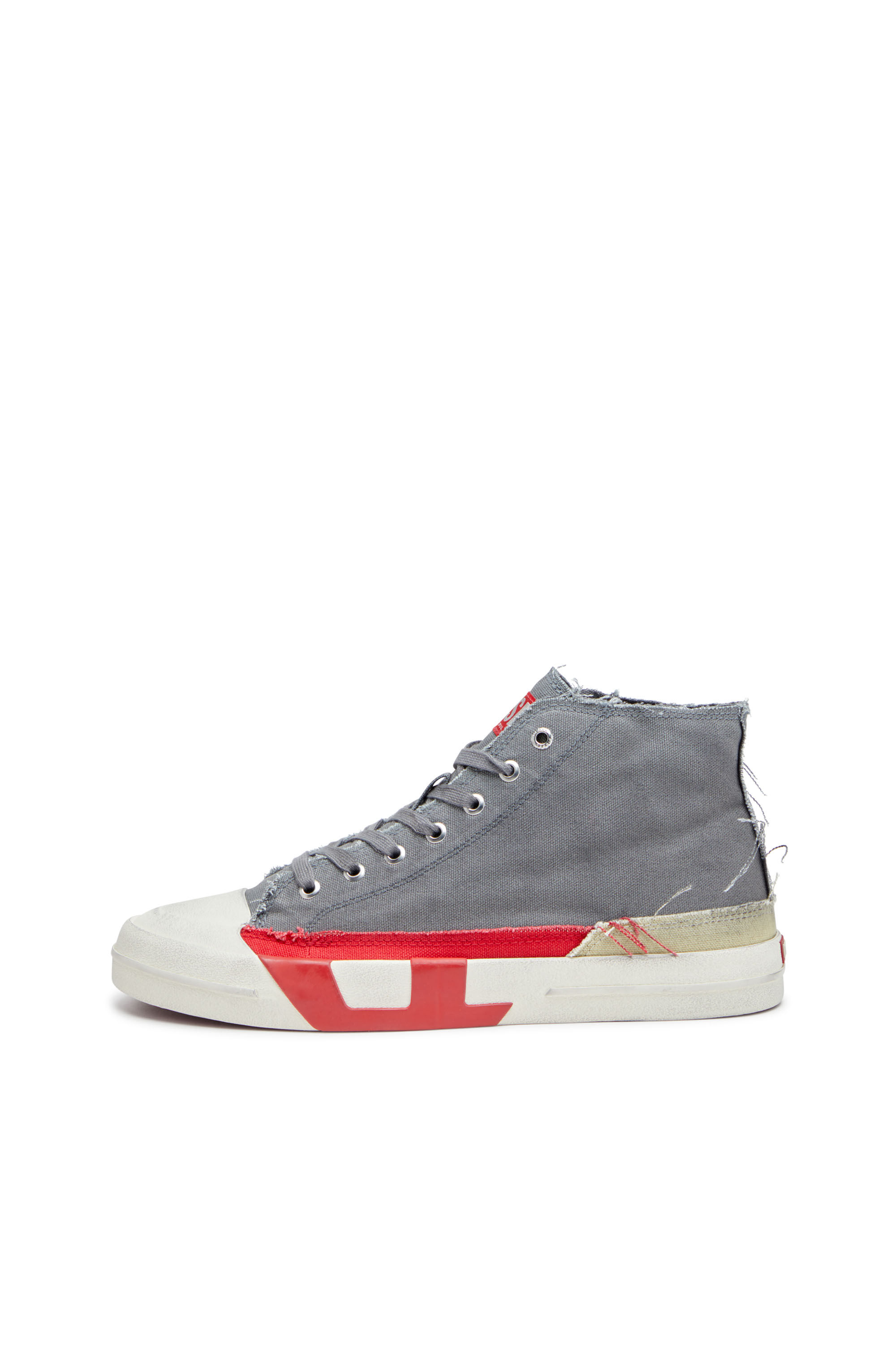 S-D-VERSE MID, Grigio/Rosso Diesel - S-D-VERSE MID, S-D-Verse-Sneaker high-top in canvas effetto dirt Uomo in Multicolor - 7