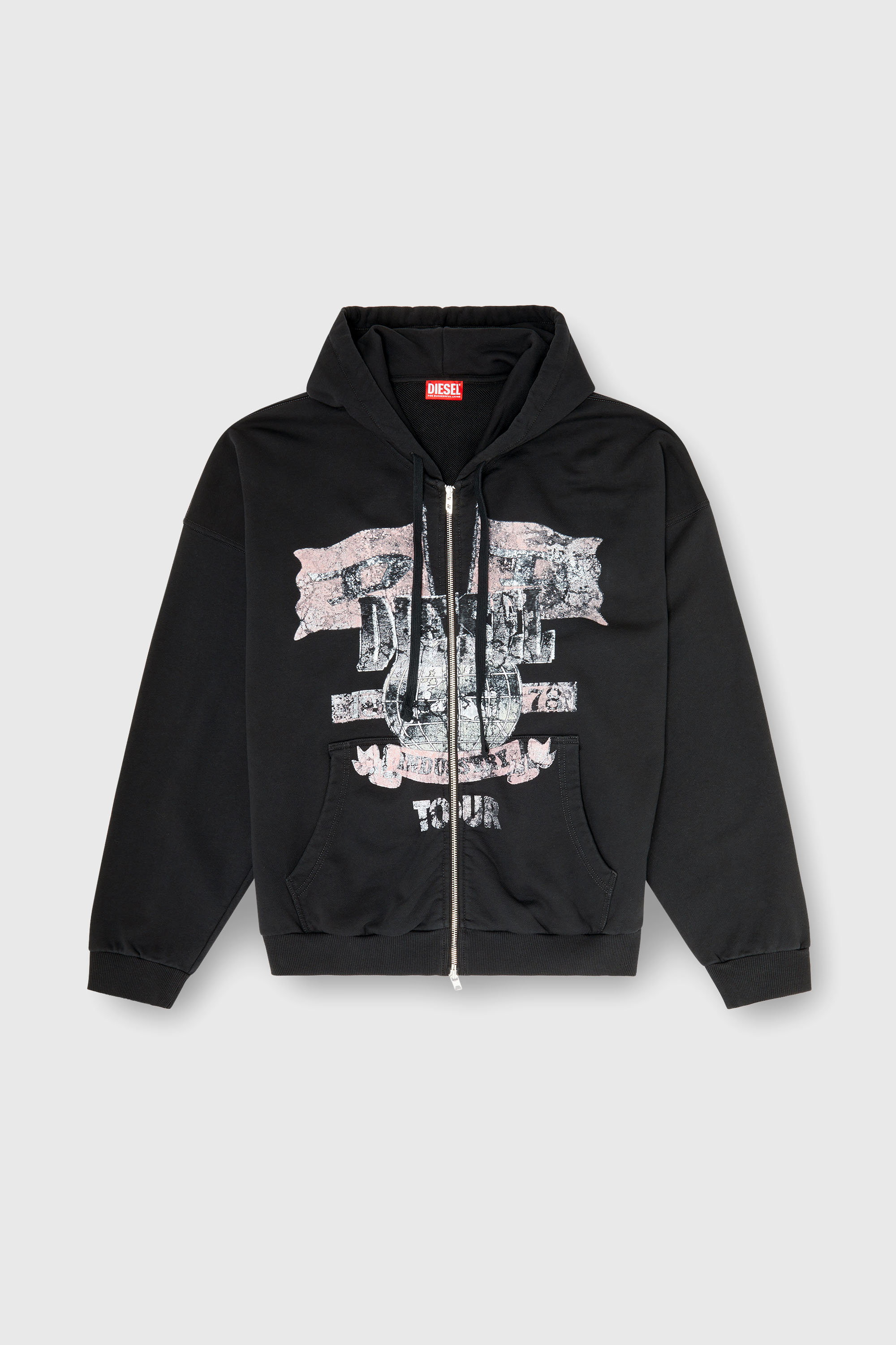 Diesel - S-WILL-ZIP, Felpa con zip e grafiche da concerto Uomo in ToBeDefined - 2