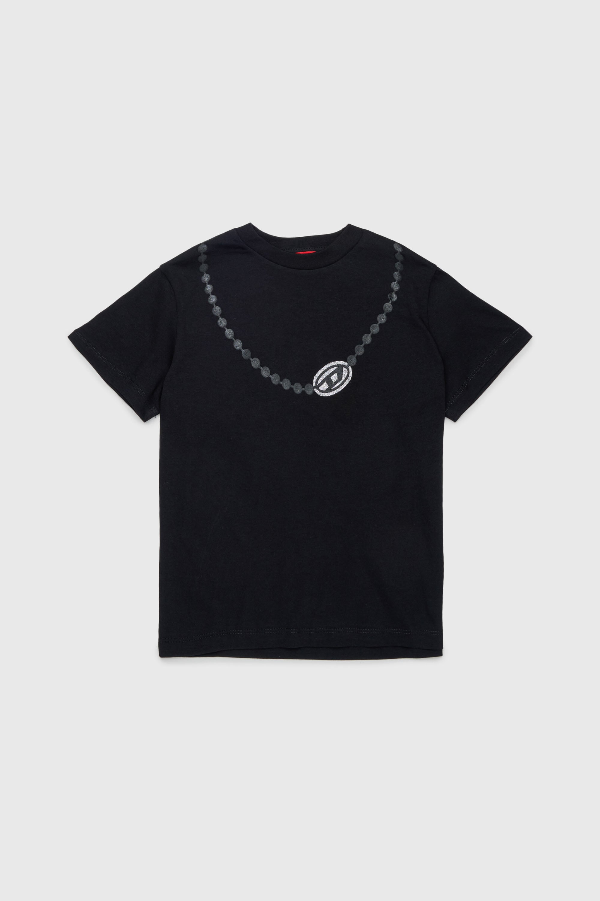 Diesel - TICLA, T-shirt in cotone con stampa collana Donna in Nero - 1