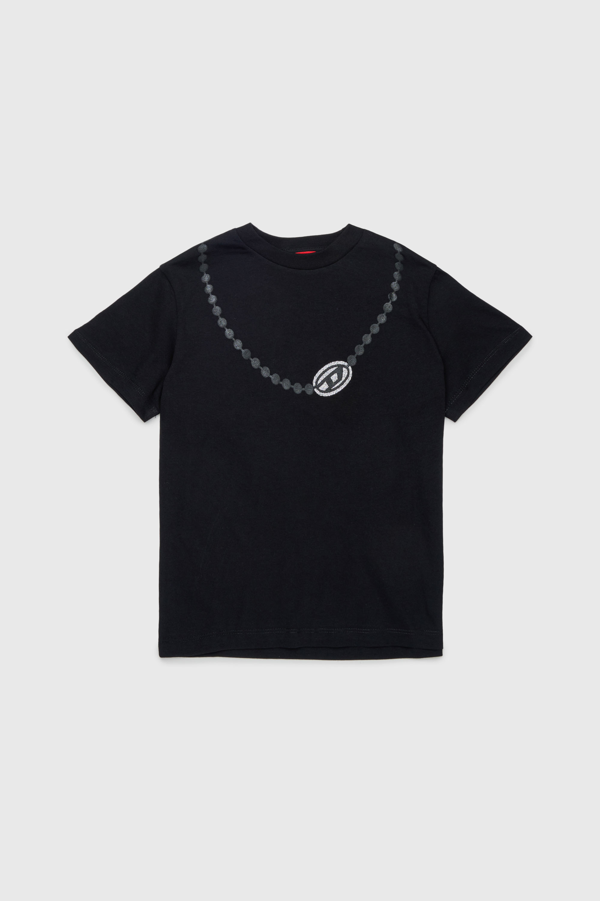 Diesel - TICLA, T-shirt in cotone con stampa collana Donna in Nero - 1
