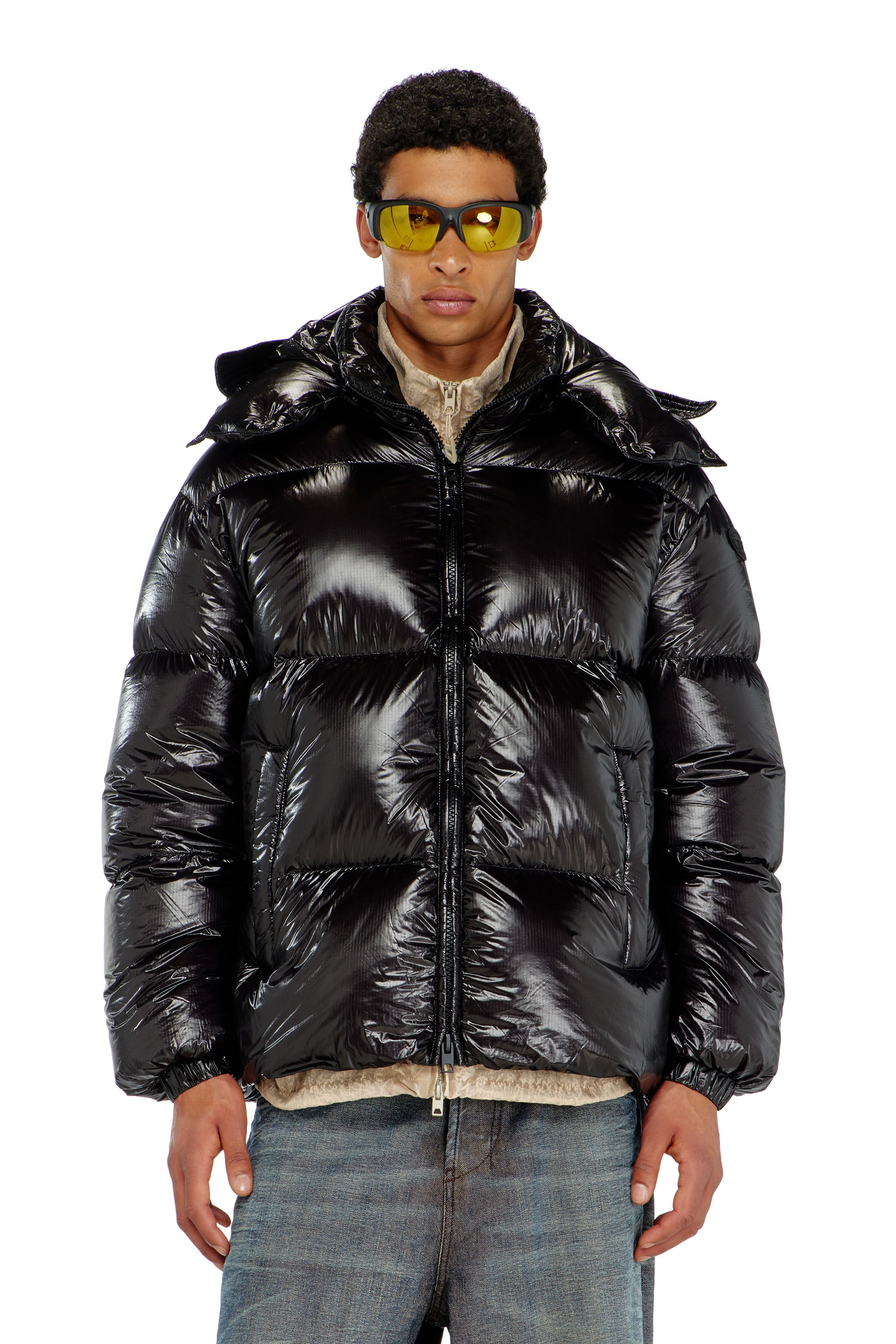 Diesel - W-ROLFYS-WRD-BKCP, Piumino con cappuccio staccabile Uomo in Nero - 1