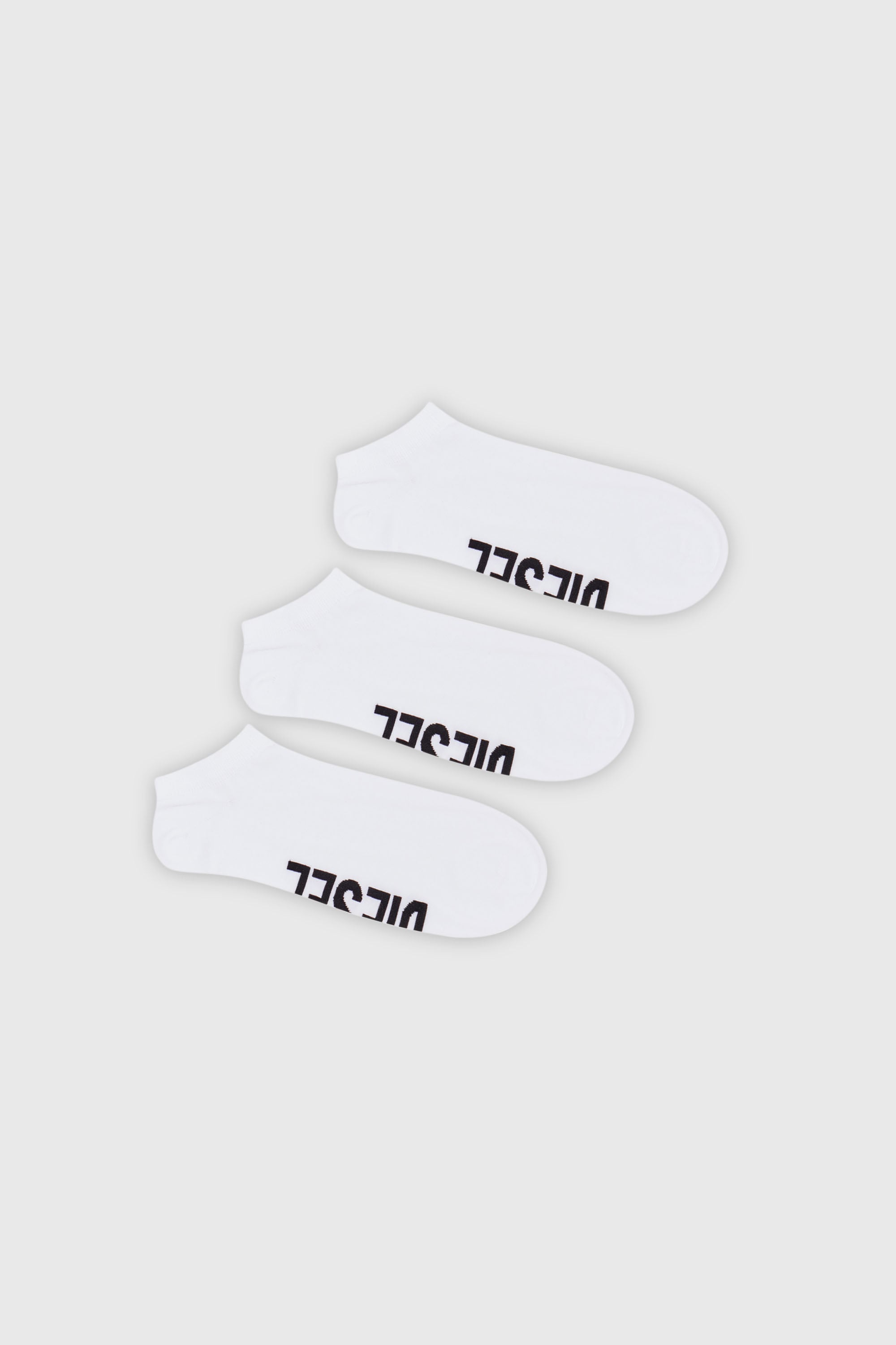 Diesel - SKM-GOST-THREEPACK, Set da tre calzini corti con logo sul collo del piede Uomo in Bianco - 1