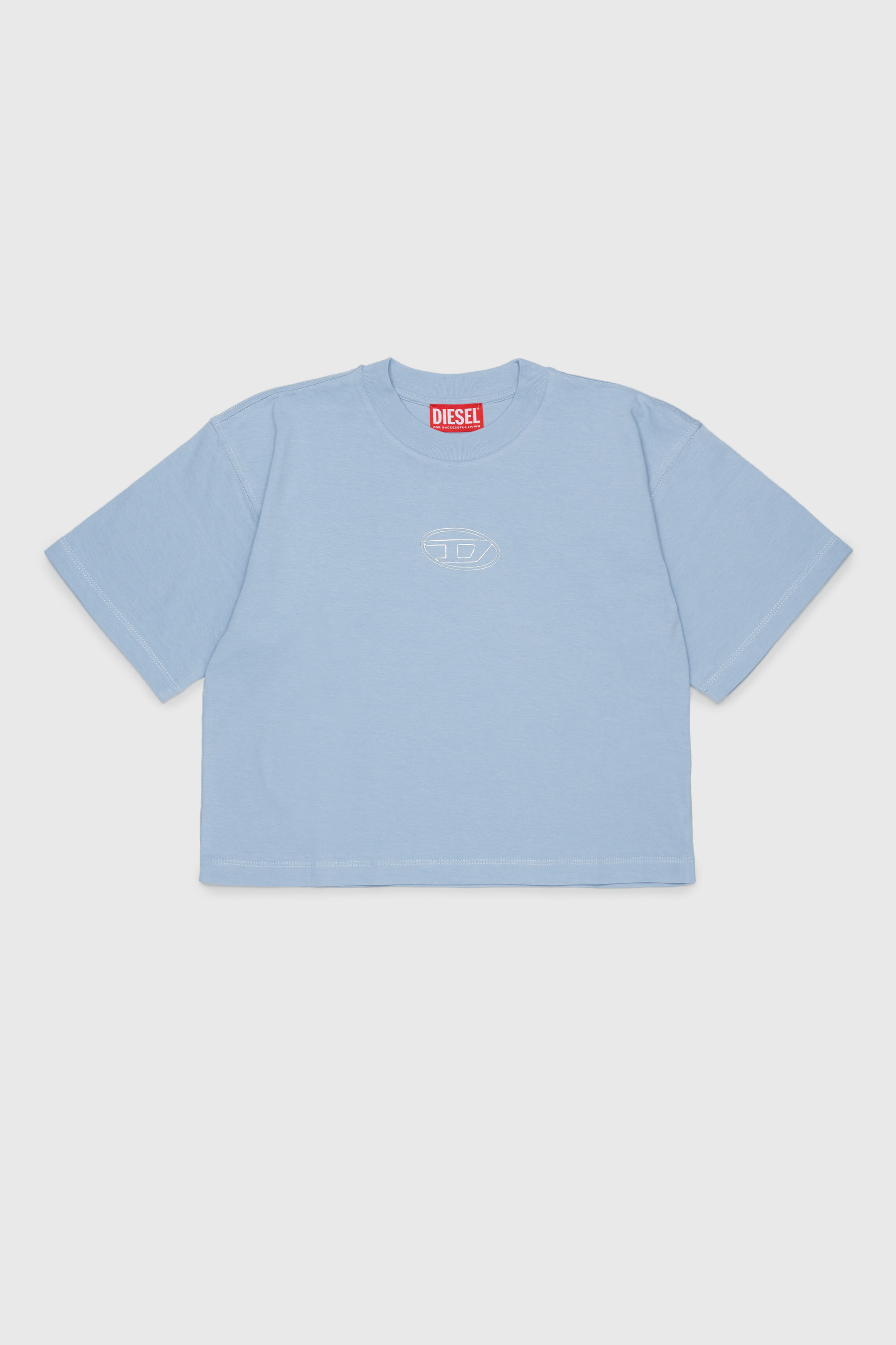 Diesel - TLIXIN, T-shirt cropped con logo Oval D Donna in Blu - 1