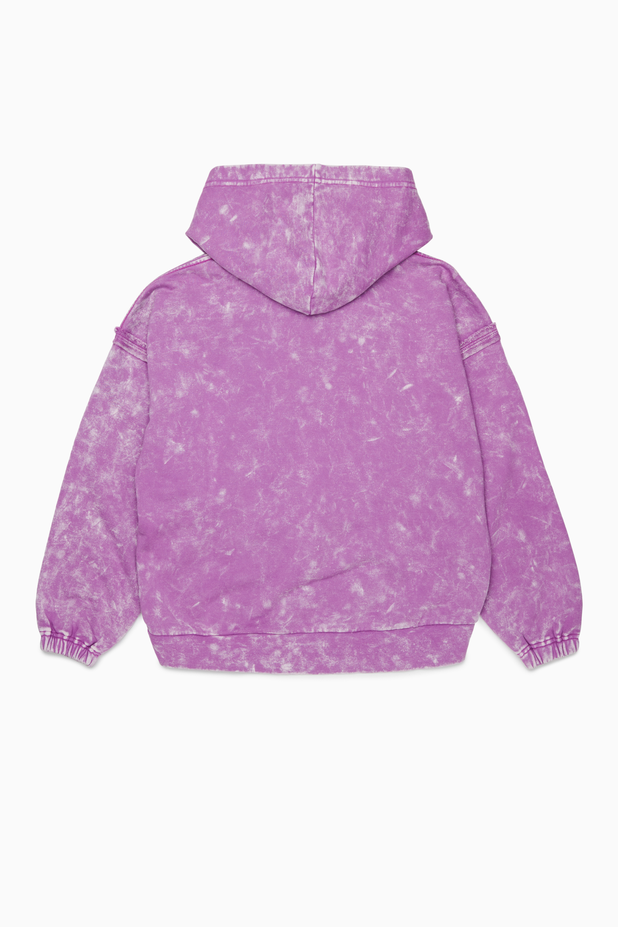 Diesel - SLOXY, Felpa con cappuccio effetto tie-dye con logo arcobaleno Donna in Viola - 2