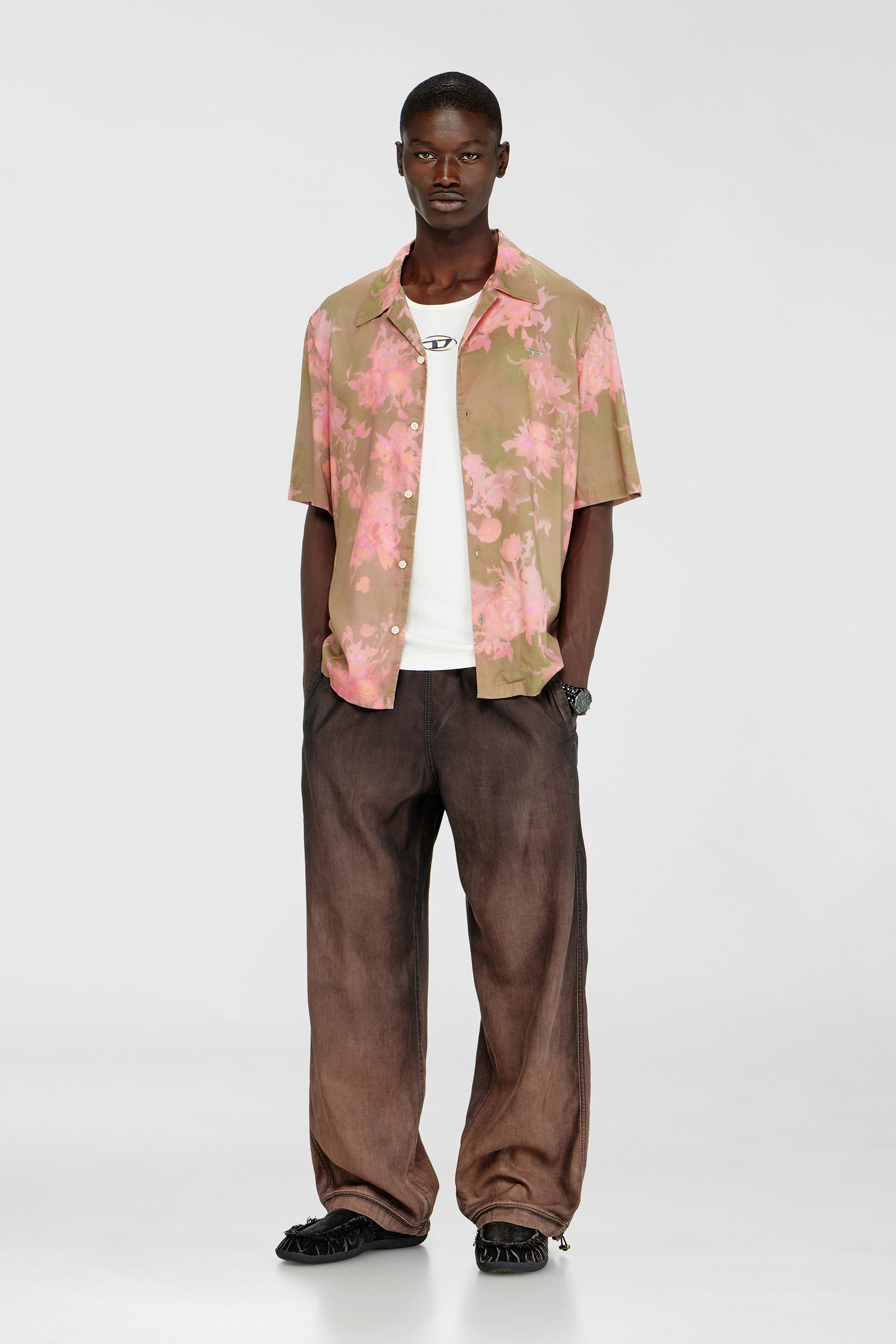 Diesel - S-BRAD-QMCE, Camicia in lyocell con stampa floreale all-over Uomo in Multicolor - 1