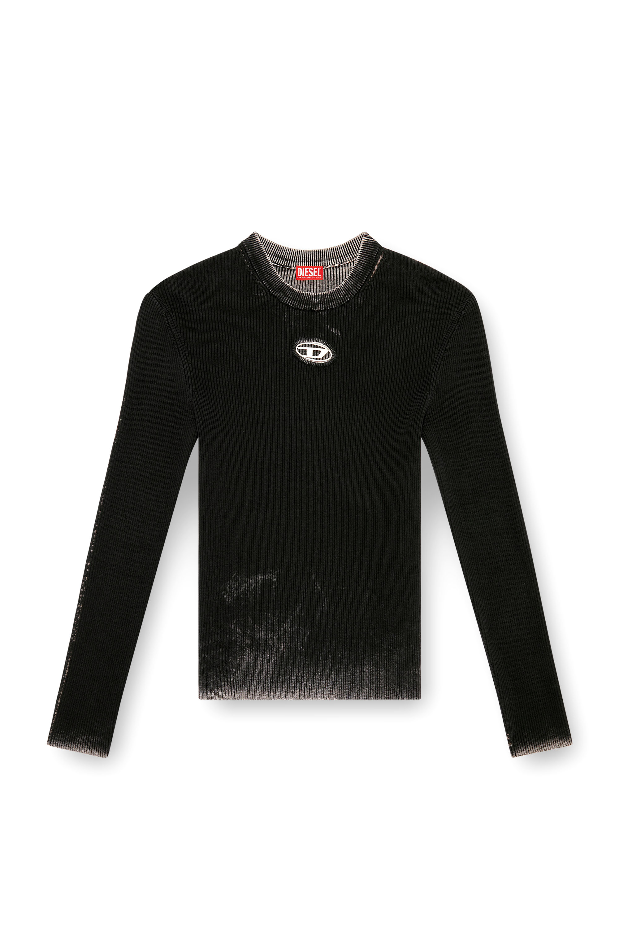 Diesel - K-DARIN-A, Maglia con logo Oval D cut-out Uomo in Nero - 3