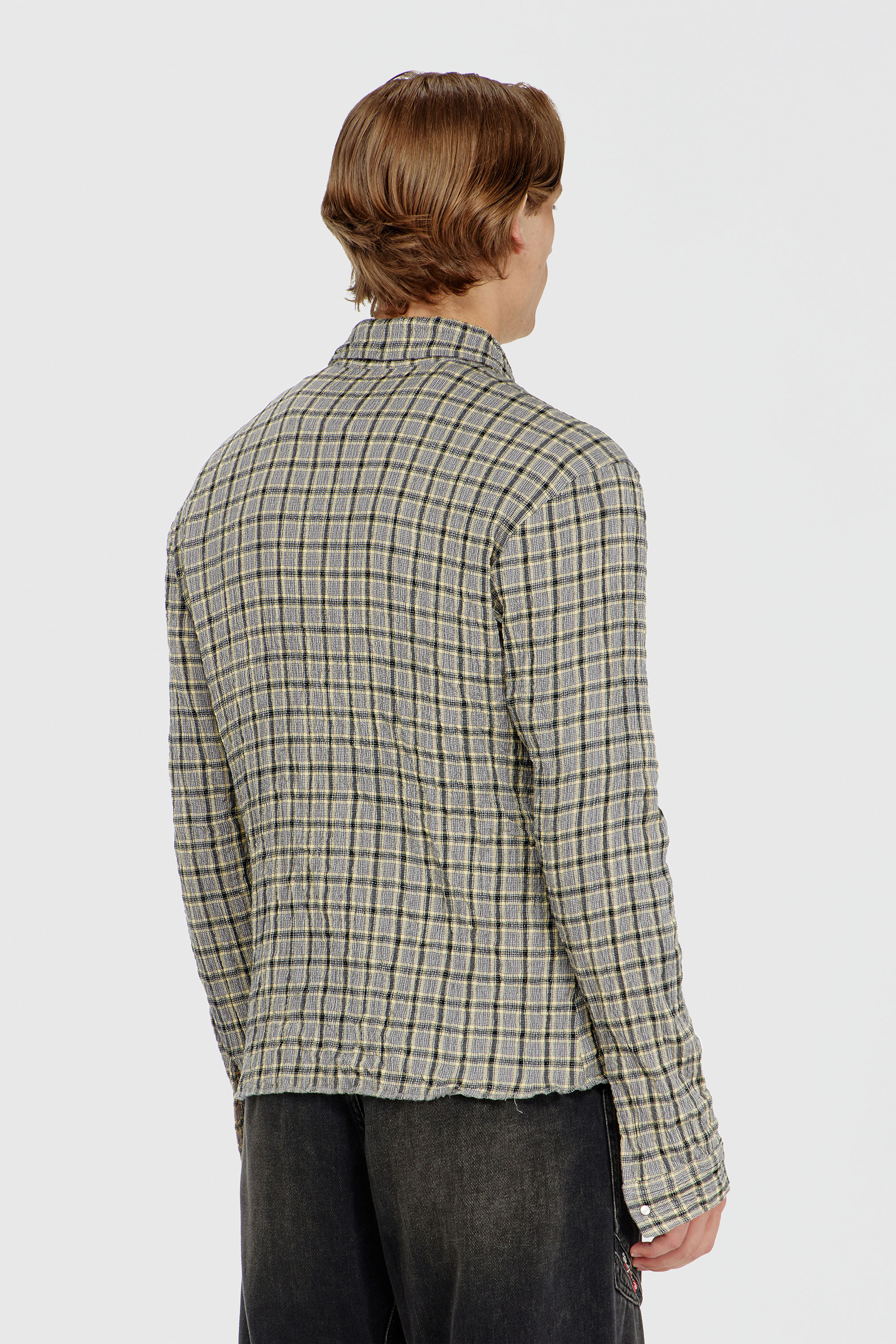 Diesel - S-SEERK, Camicia a quadri effetto seersucker Uomo in Multicolor - 4