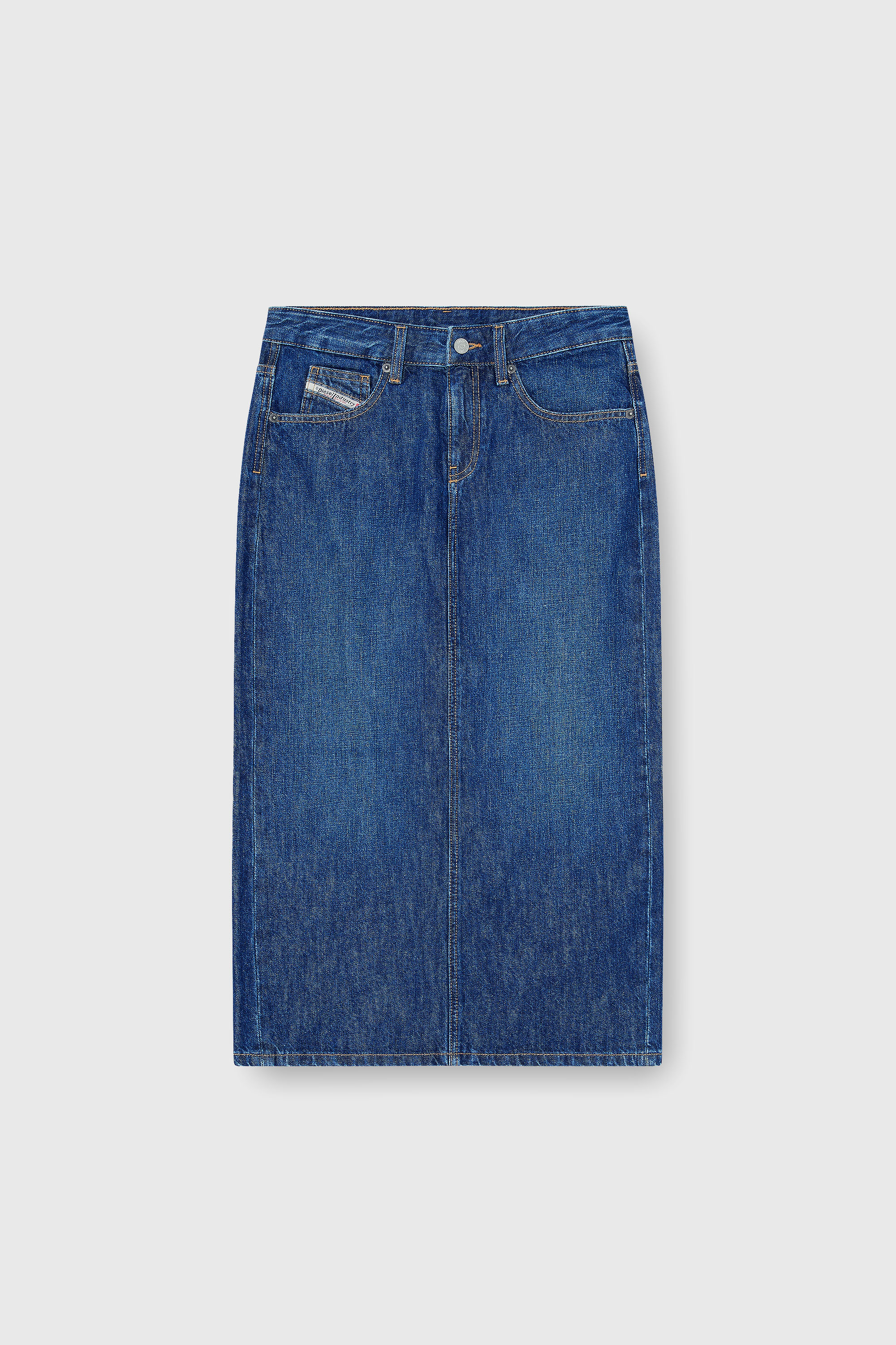 Diesel - DE-SKYE-D, Gonna midi in denim Donna in Blu - 2