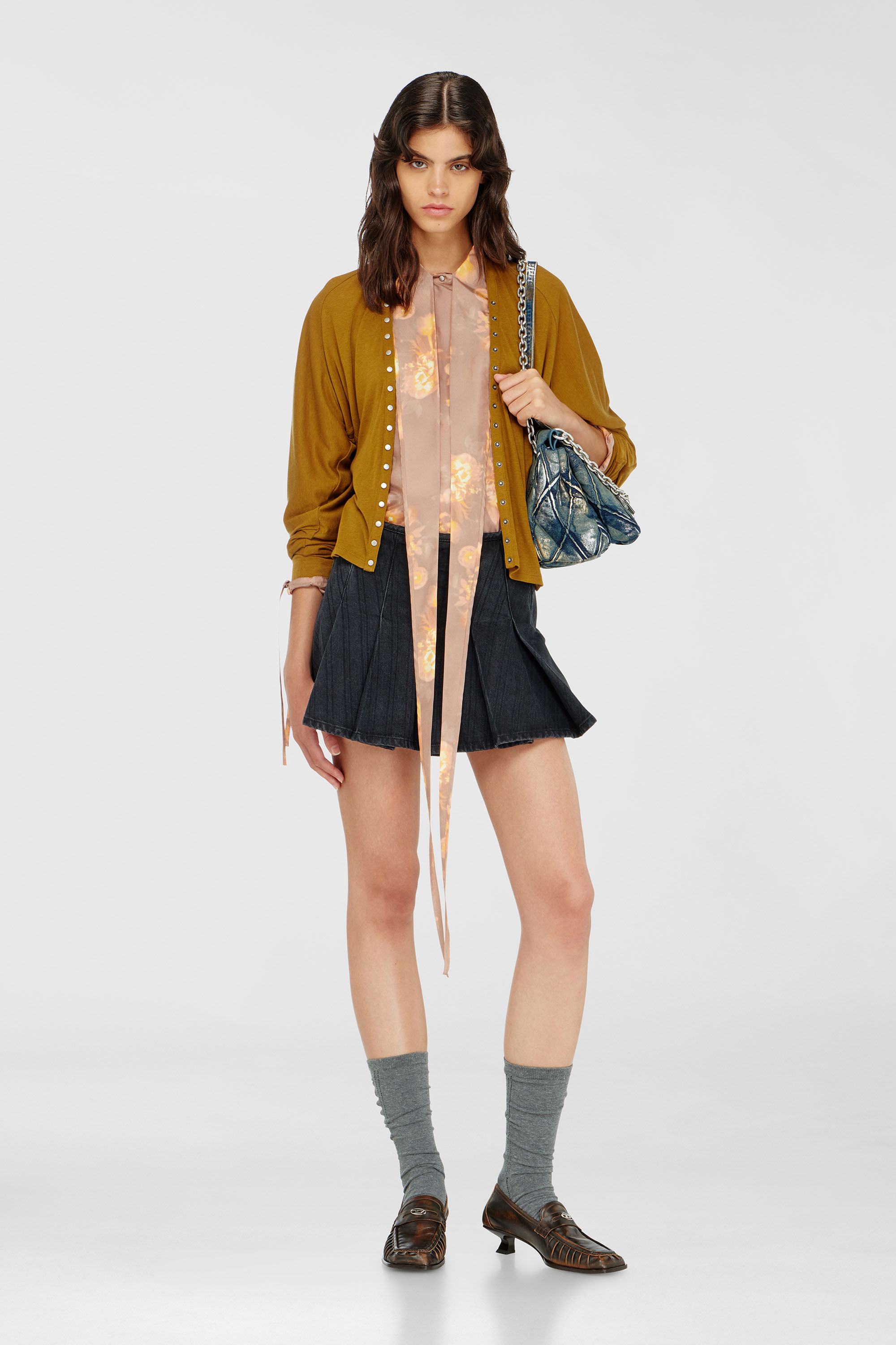 Diesel - C-ALLAS-T1, Camicia in seta habotai a stampa floreale Donna in Marrone - 1