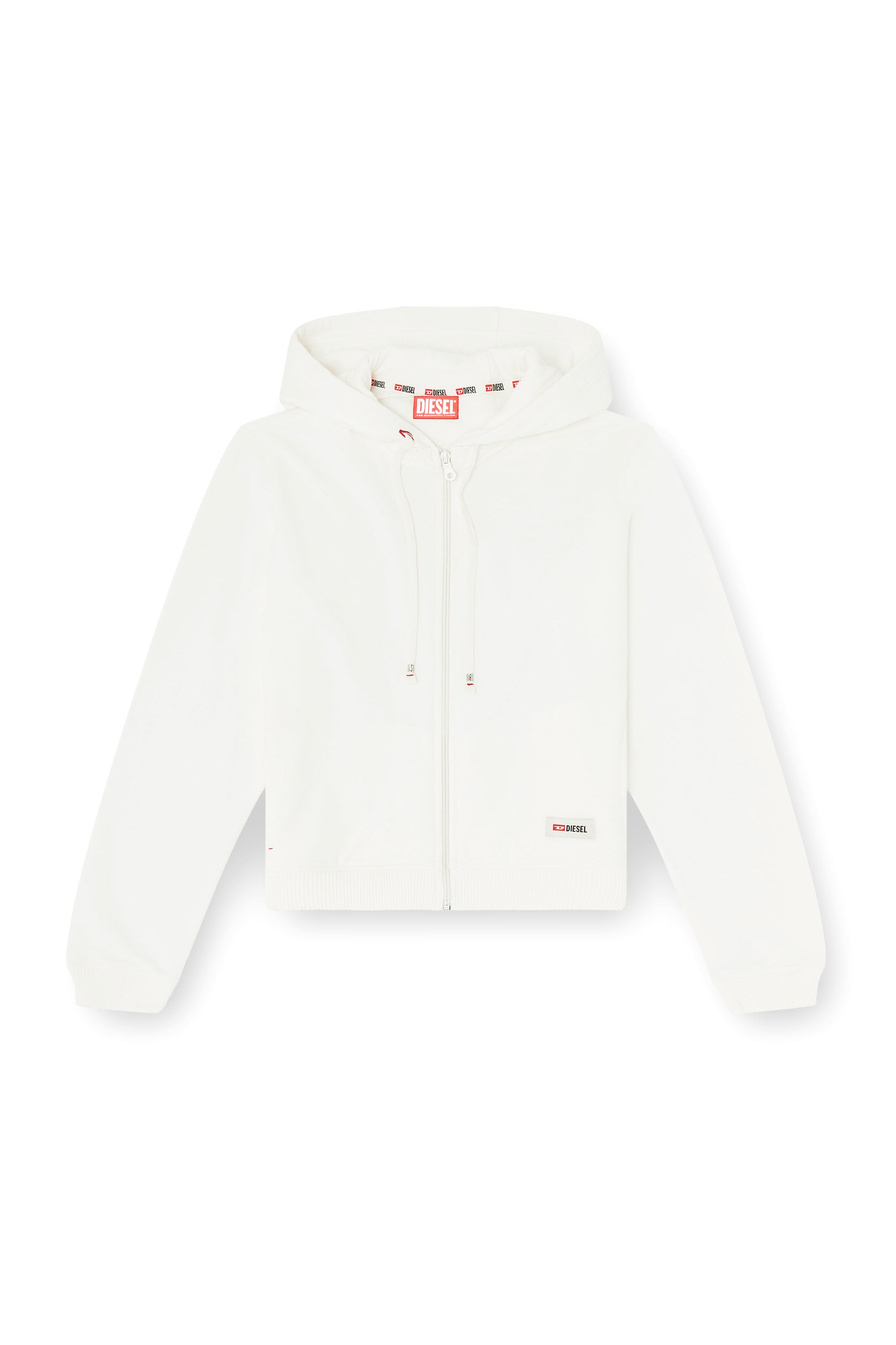 Diesel - HARRIET-D-CORE, Felpa con cappuccio in misto cotone smerigliato Donna in Bianco - 2
