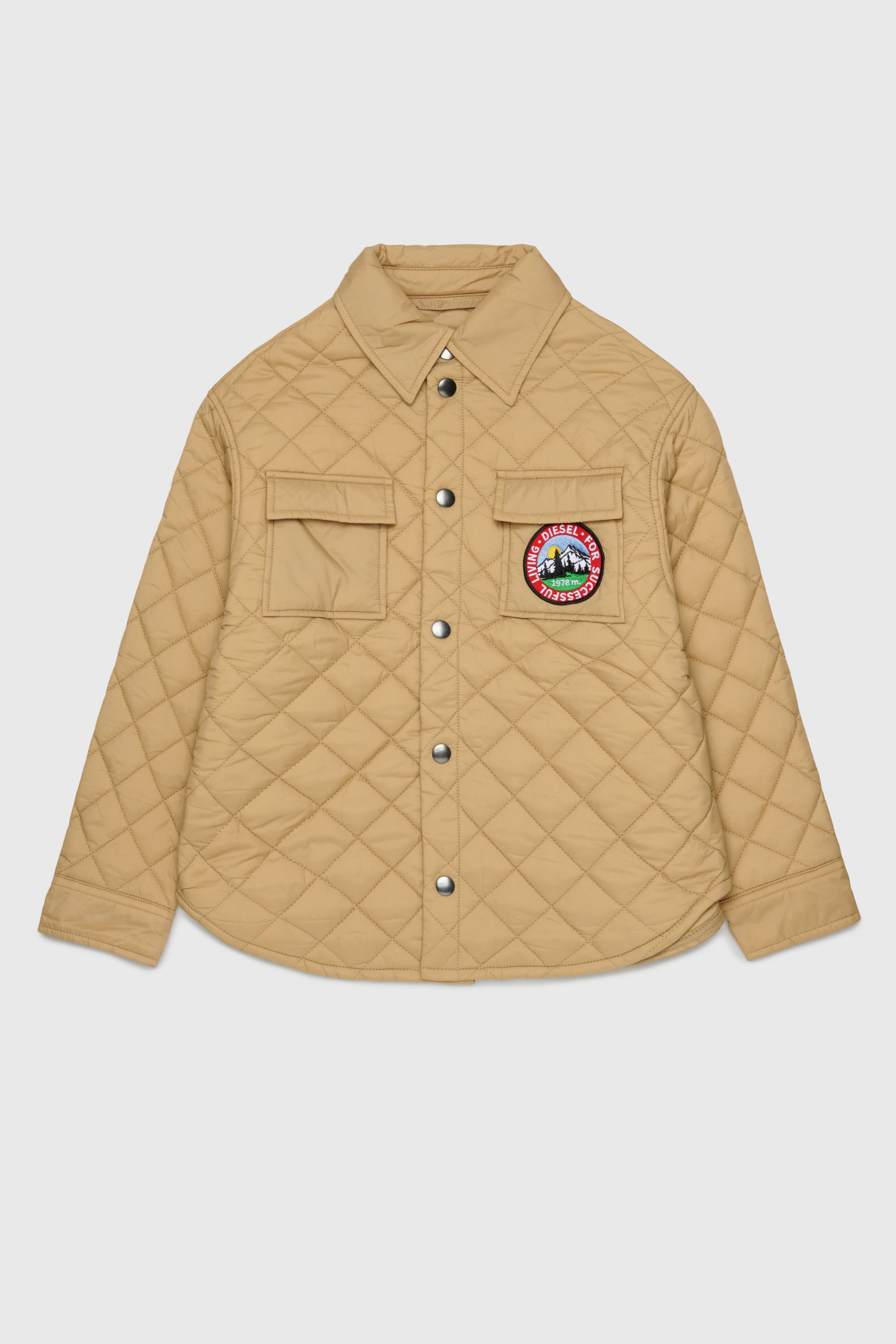 Diesel - JMONTY, Giacca camicia in nylon trapuntato Unisex in Marrone - 1