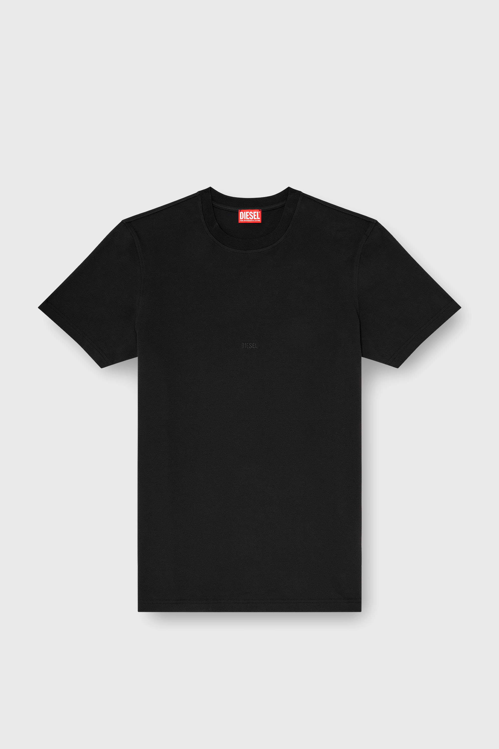 Diesel - T-ADJUST-AA2, T-shirt in interlock di cotone con ricamo logo Uomo in Nero - 2