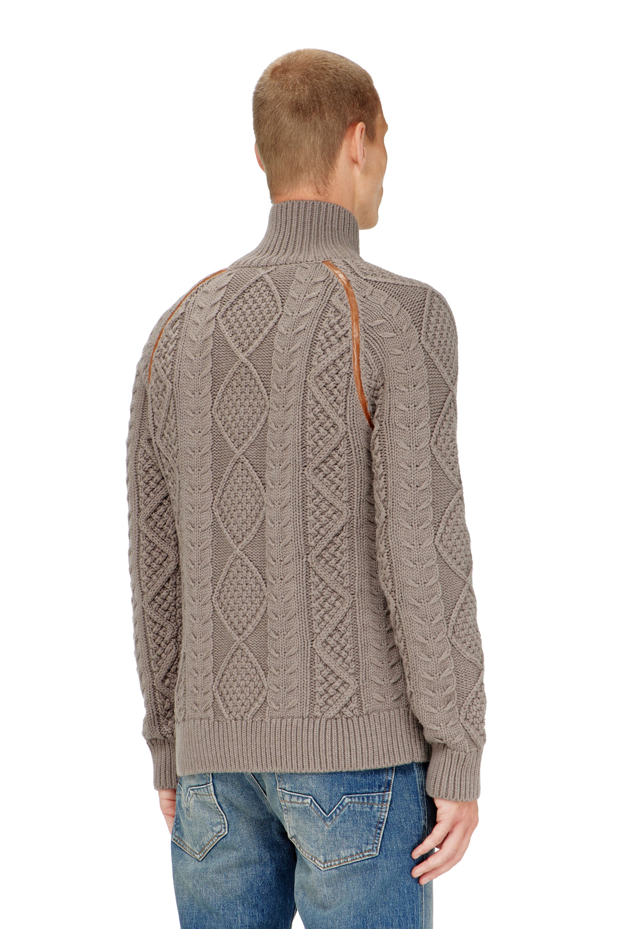 Diesel - K-INOKI, Cardigan con zip effetto maglia intrecciata Uomo in ToBeDefined - 4