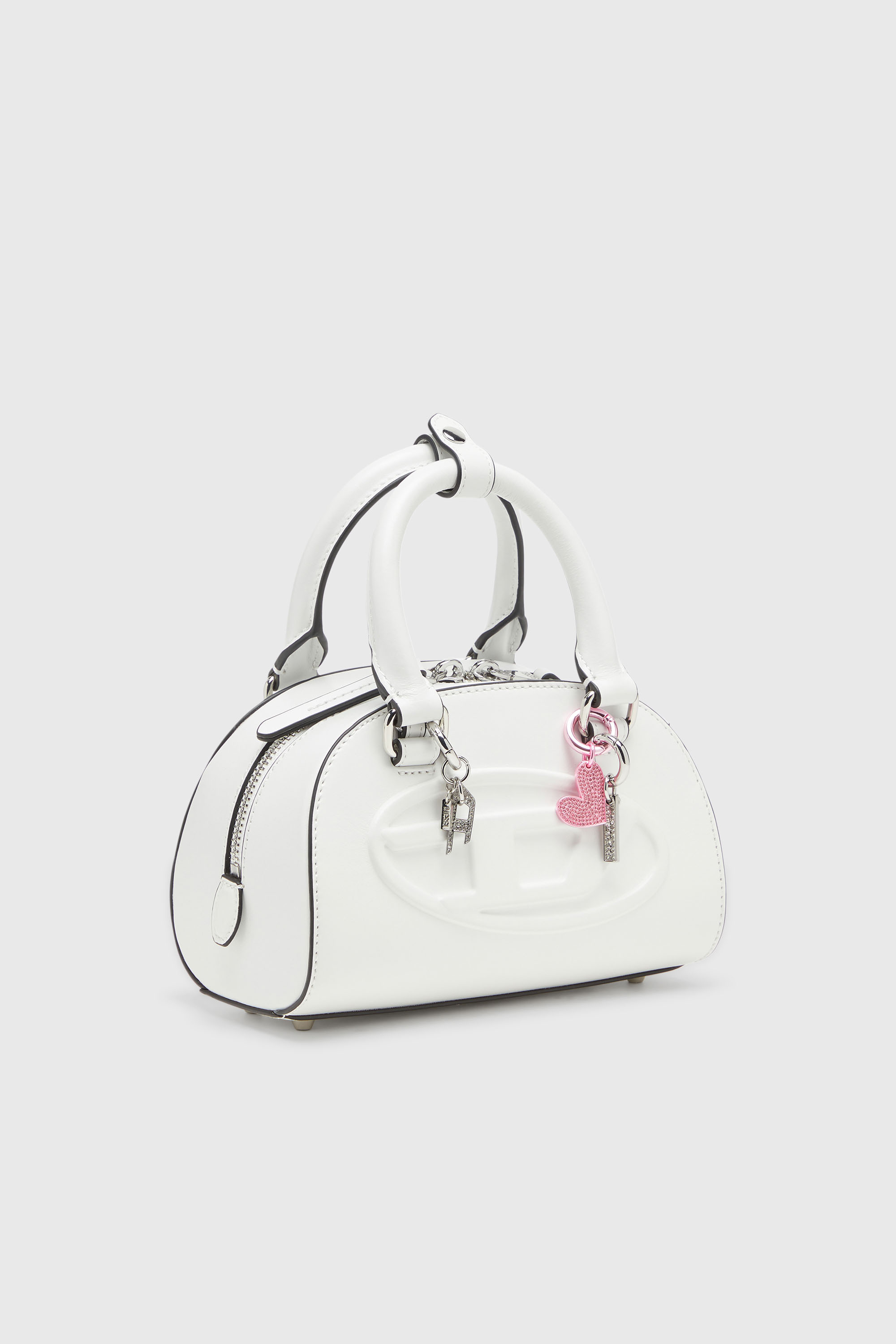 Diesel - 1DR DOME TOP HANDLE, 1DR Dome-Borsa bowling in pelle Donna in Bianco - 2