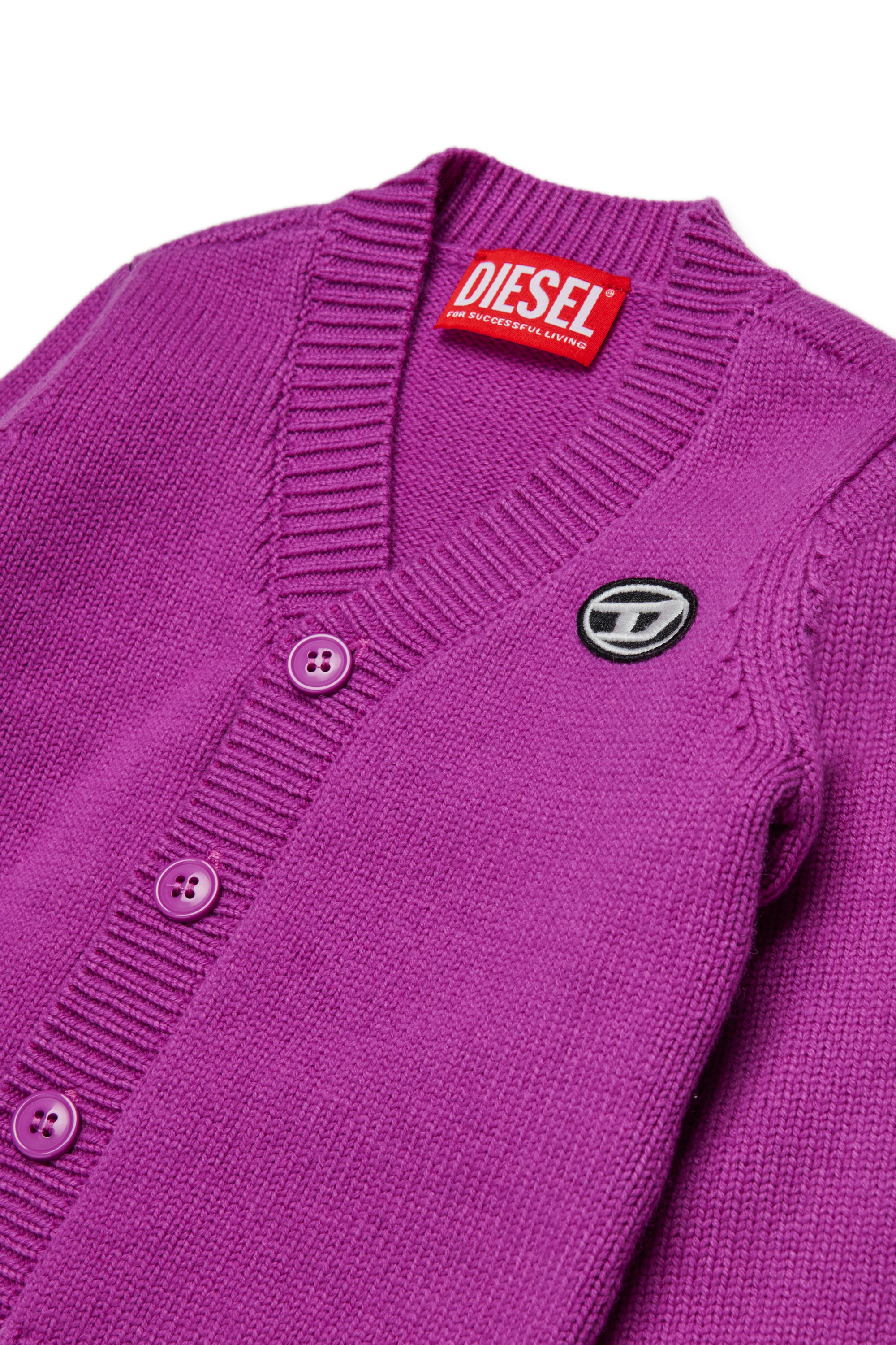 Diesel - KLONCARDIGANB, Cardigan in misto lana Unisex in Viola - 3