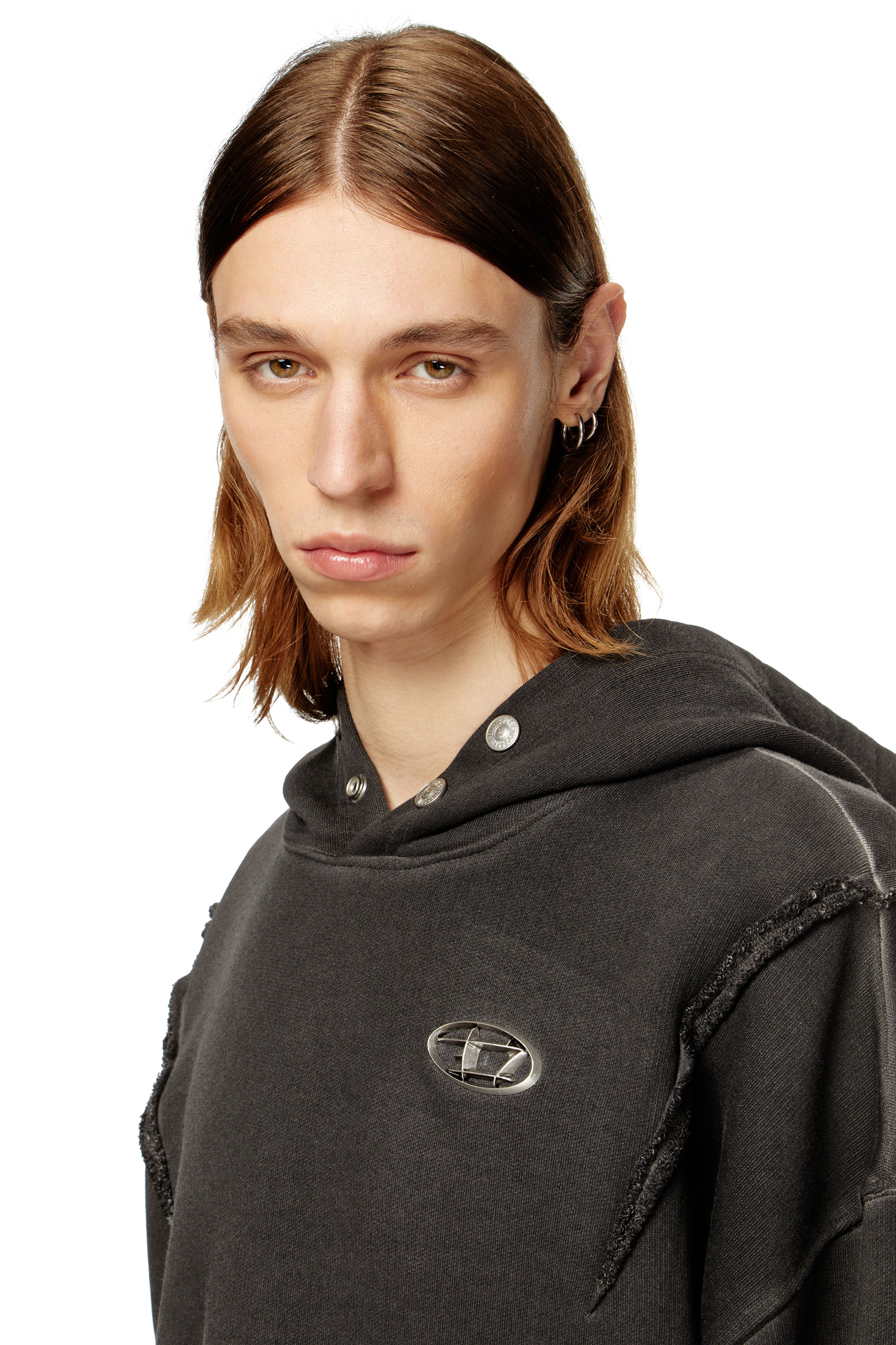 Diesel - S-THUG-HOODIE, Hoodie con effetto sfumato Unisex in Nero - 5