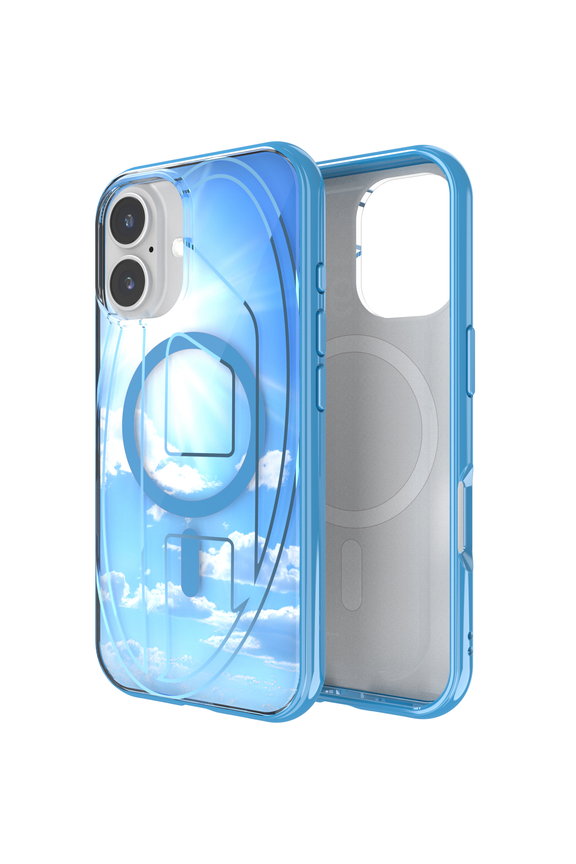 Diesel - 60252 AOP CASE, Custodia Oval D con MagSafe iPhone 16 Unisex in Blu - 1