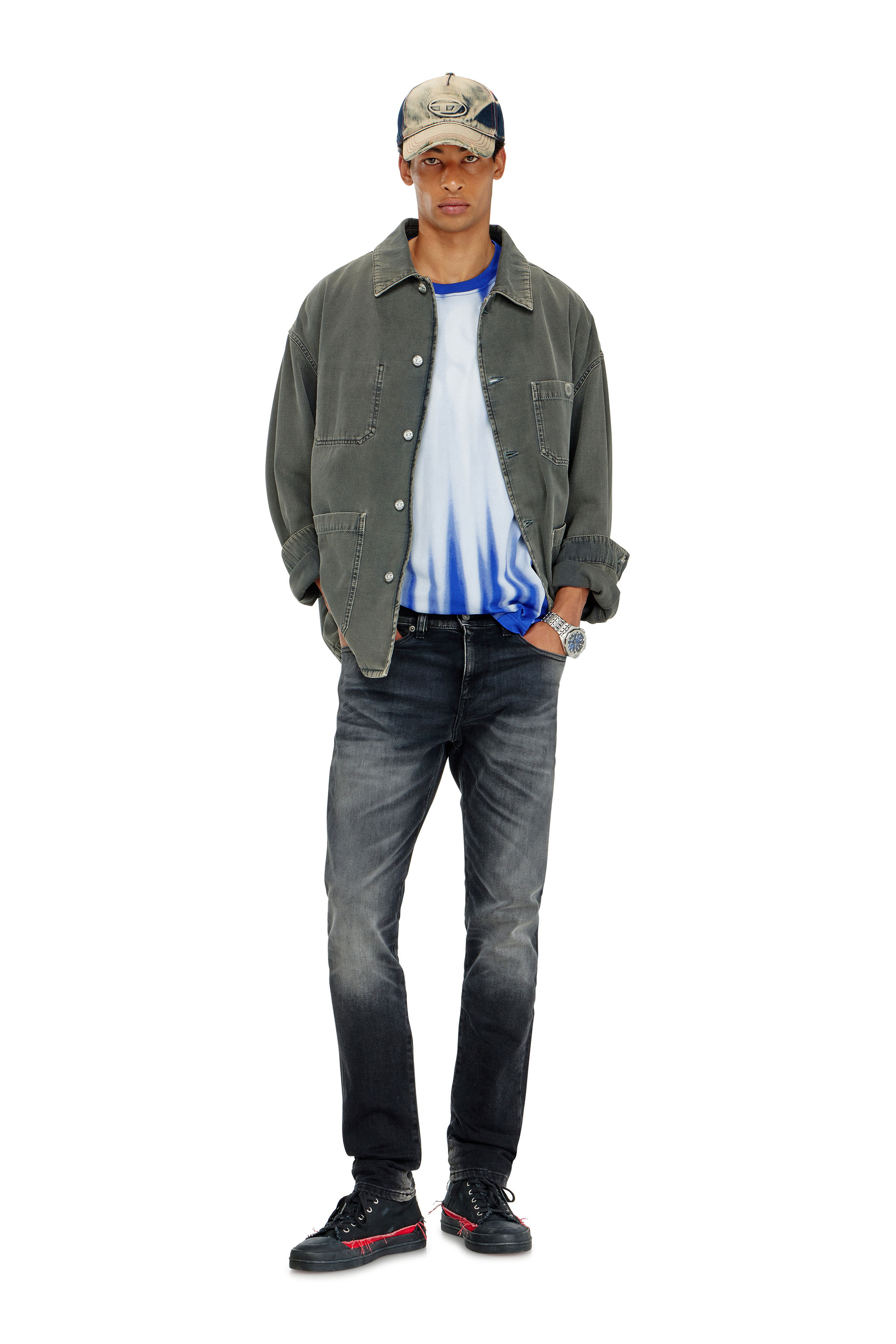 Diesel - Slim Jeans 2019 D-Strukt 09P38 Uomo, Nero/Grigio scuro - Image 1