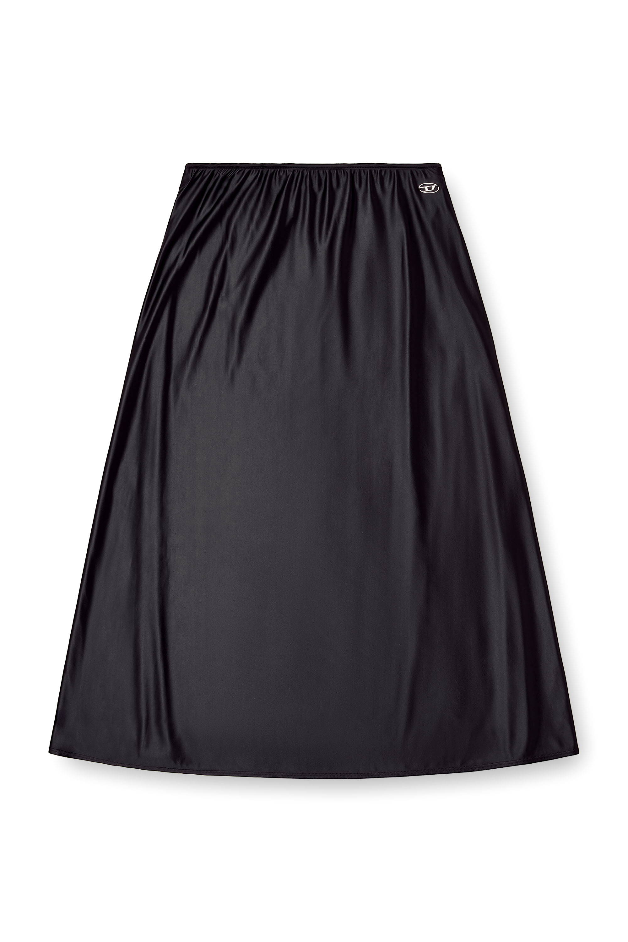 Diesel - O-MORI, Gonna midi in nylon dal taglio svasato Donna in Nero - 3