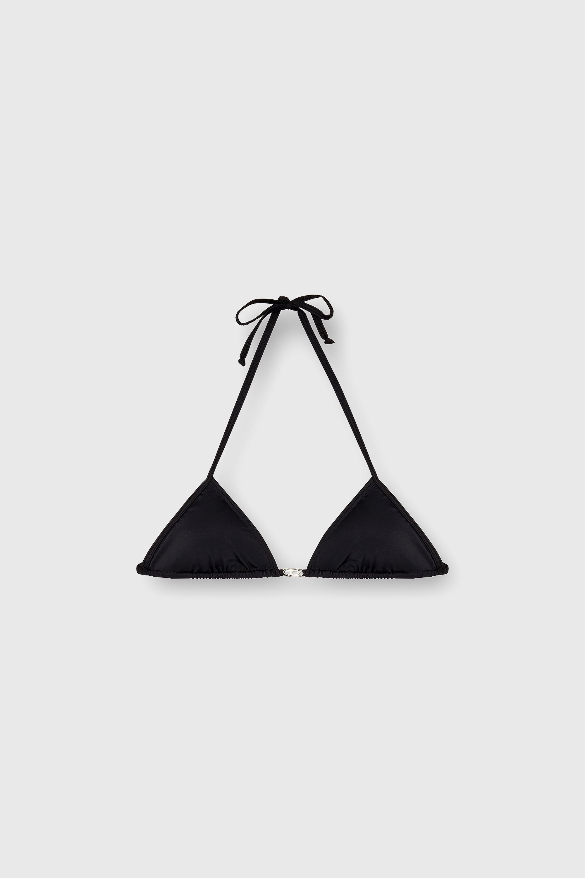 Diesel - ELETTRA-DNM, Top bikini in nylon con chiusura a laccetti Donna in Nero - 2