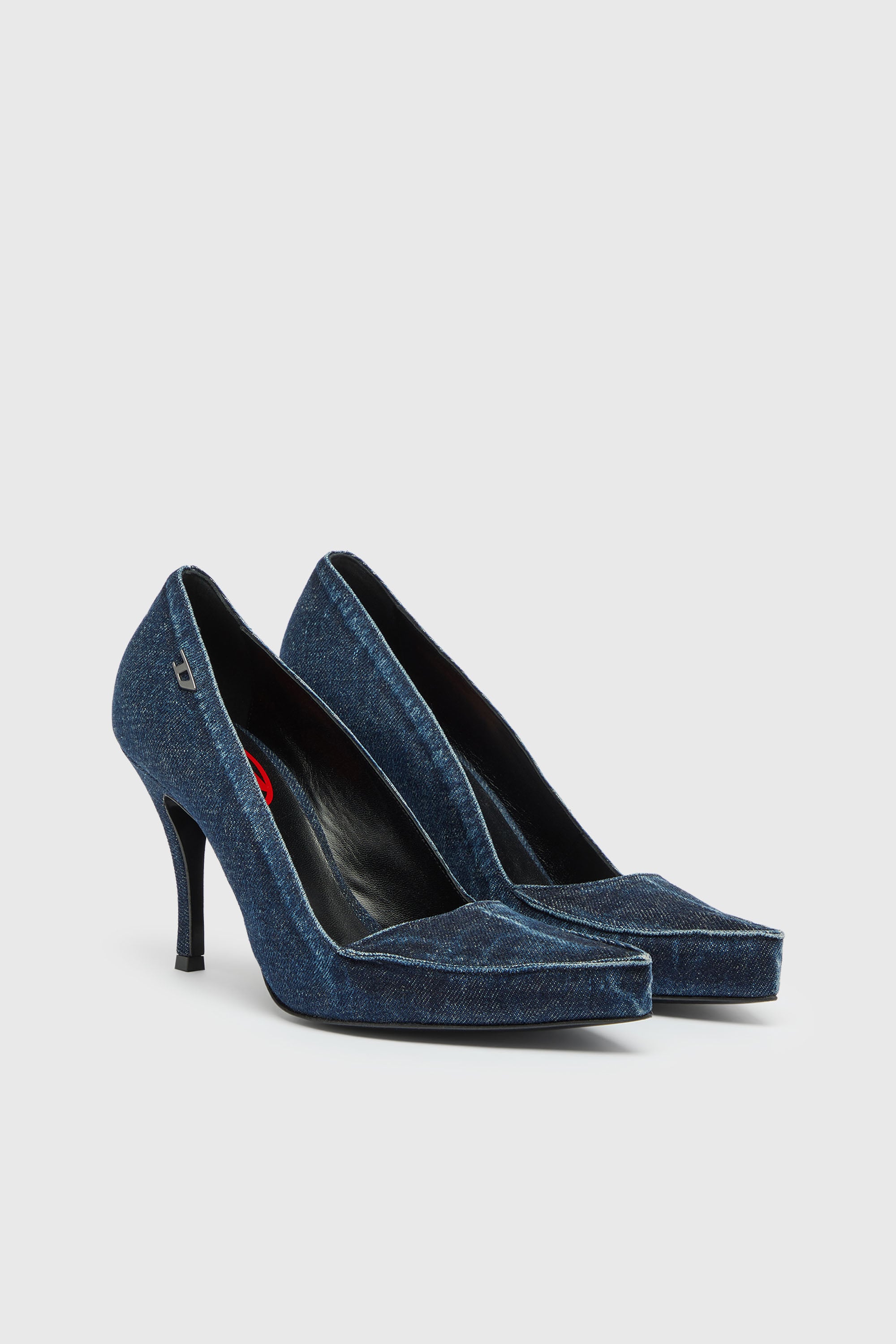 Diesel - D-LUCETTE-90-PUMP D, D-Lucette-D&eacute;collet&eacute; in denim Donna in ToBeDefined - 2