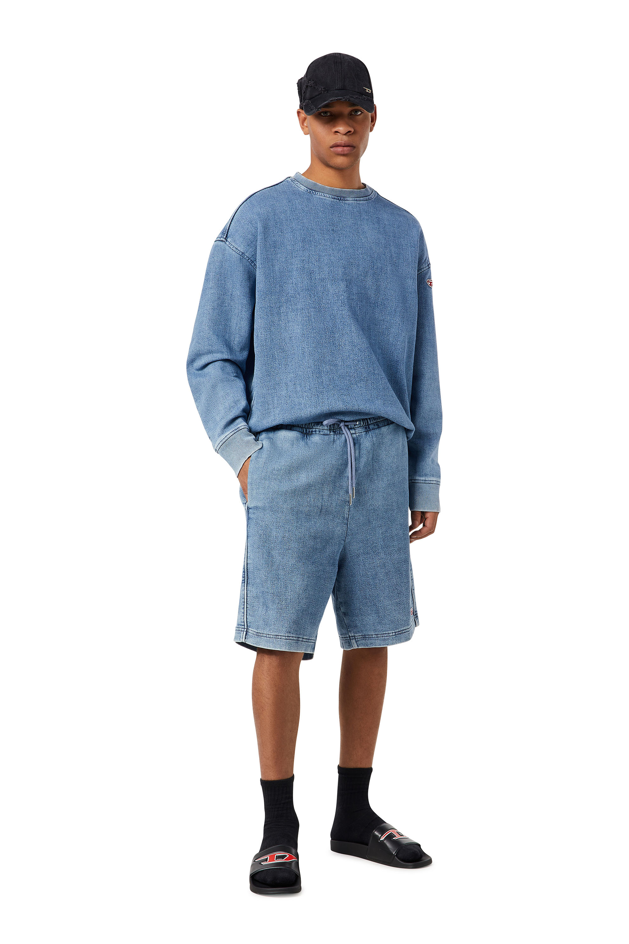 Diesel - D-BOXY TRACK DENIM SHORTS, Blu Chiaro - Image 2