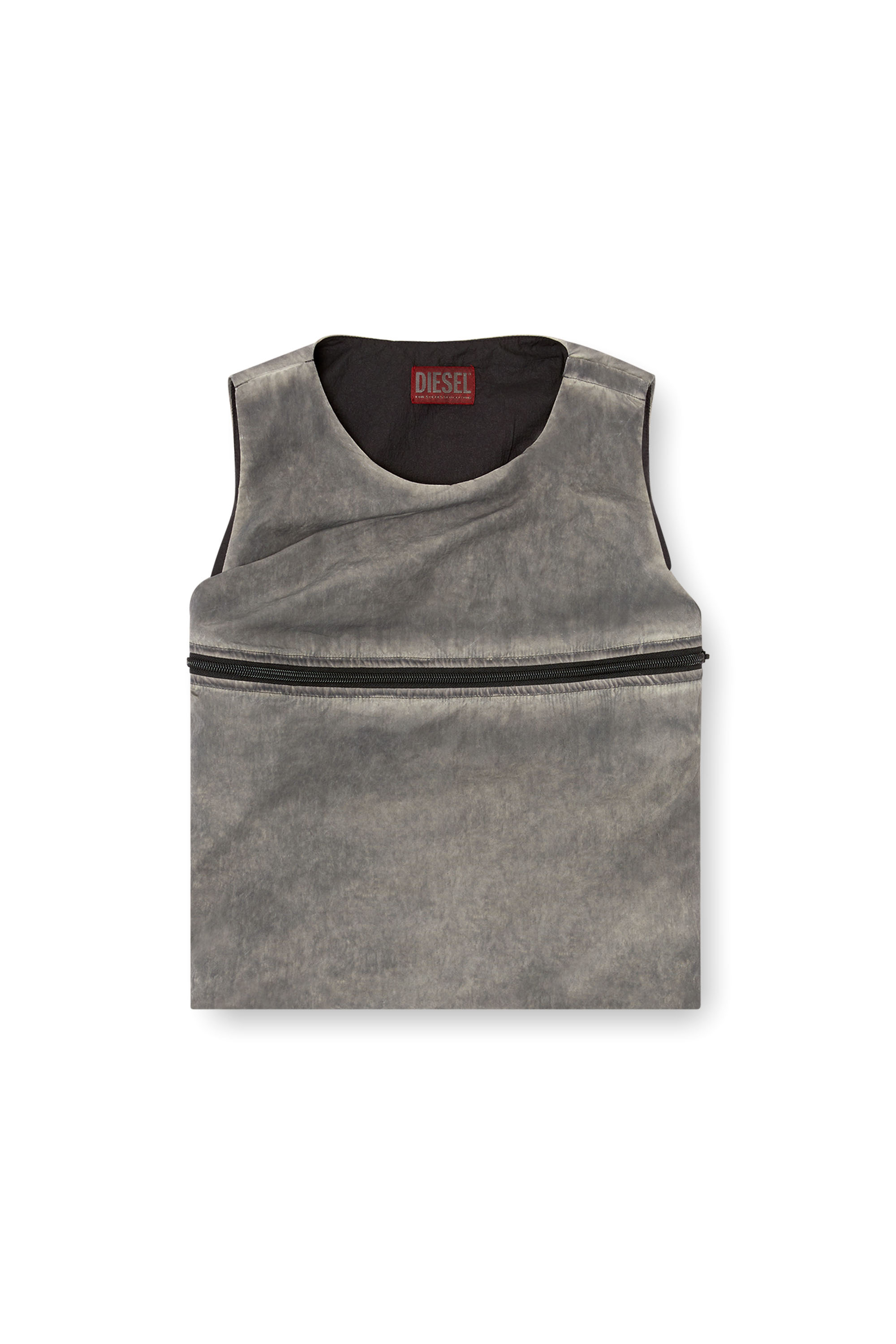 Diesel - T-ORIGIN, Top a palloncino con tasca utility Donna in Grigio - 3