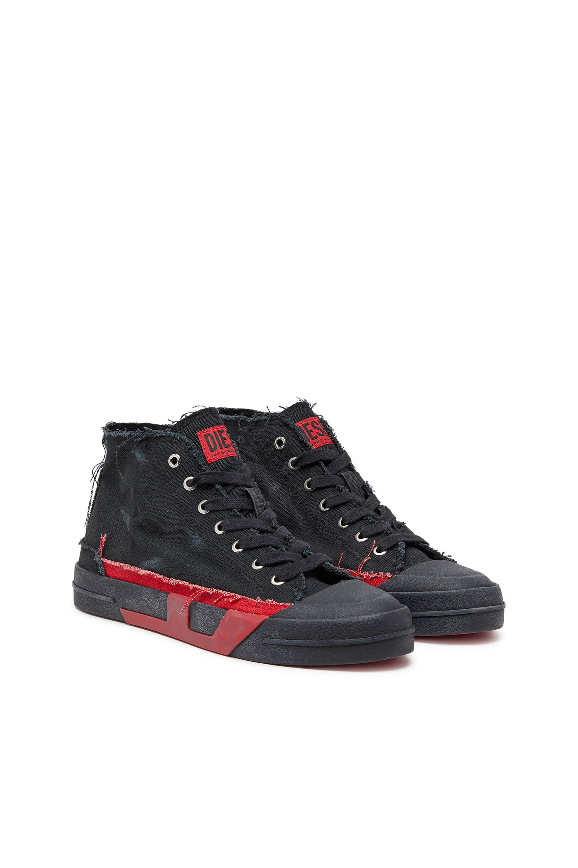 Diesel - S-D-VERSE MID II, Sneaker high-top in canvas distressed Uomo in Multicolor - 2