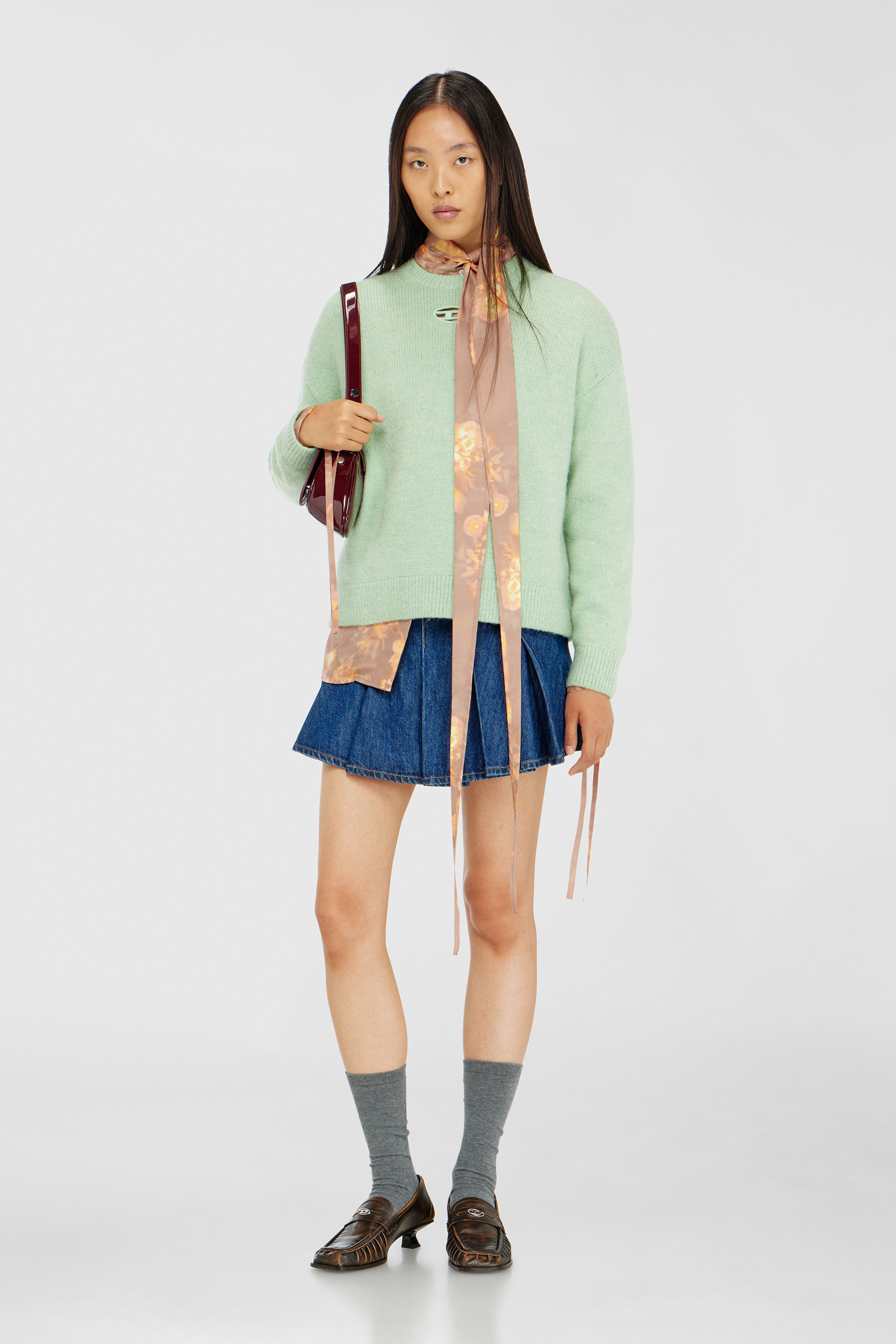 Diesel - M-AREETA, Maglia in misto lana e alpaca Donna in Verde - 2