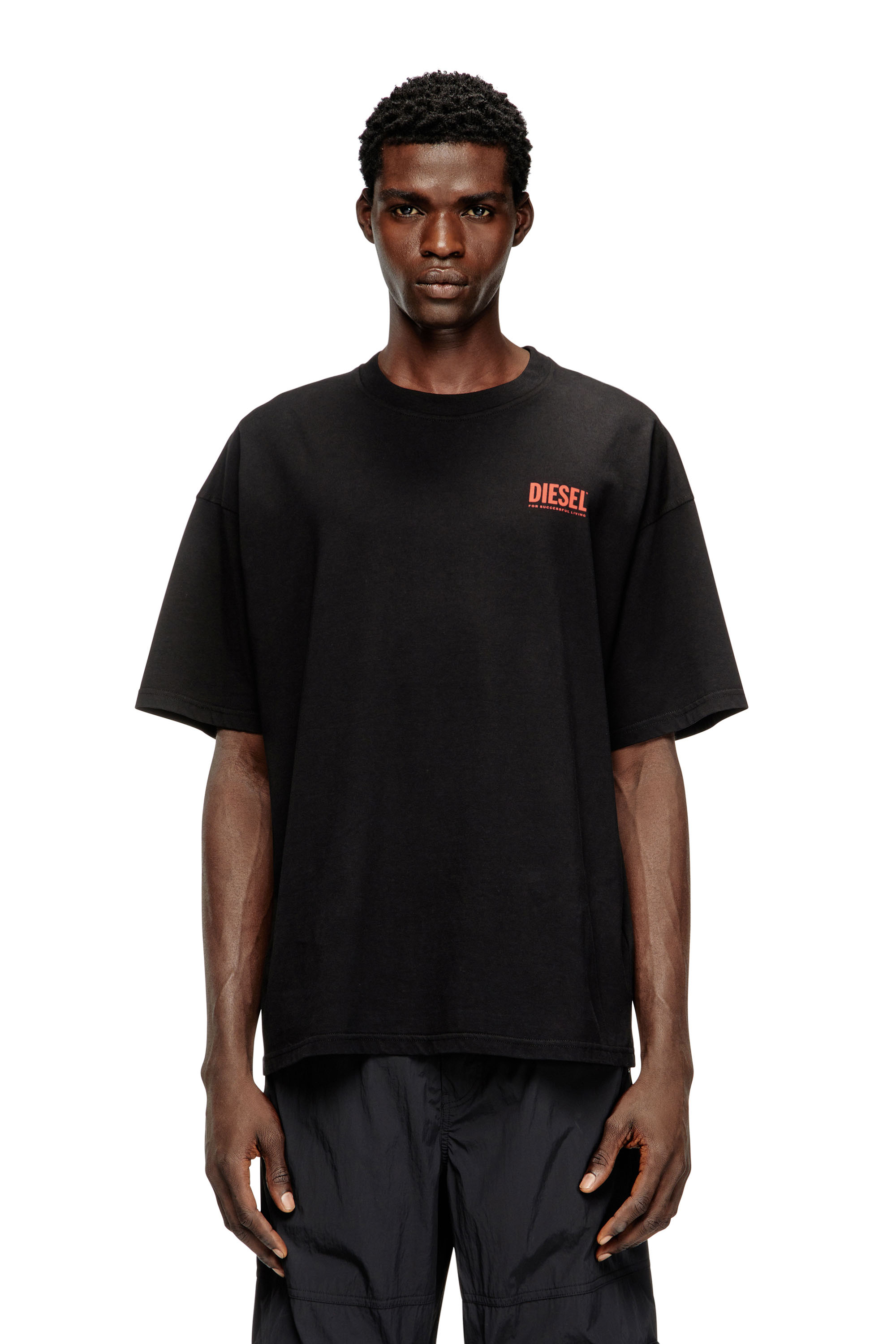 Diesel - T-BOXT-BISK, T-shirt in cotone con stampa Diesel Biscotto Uomo in Nero - 1