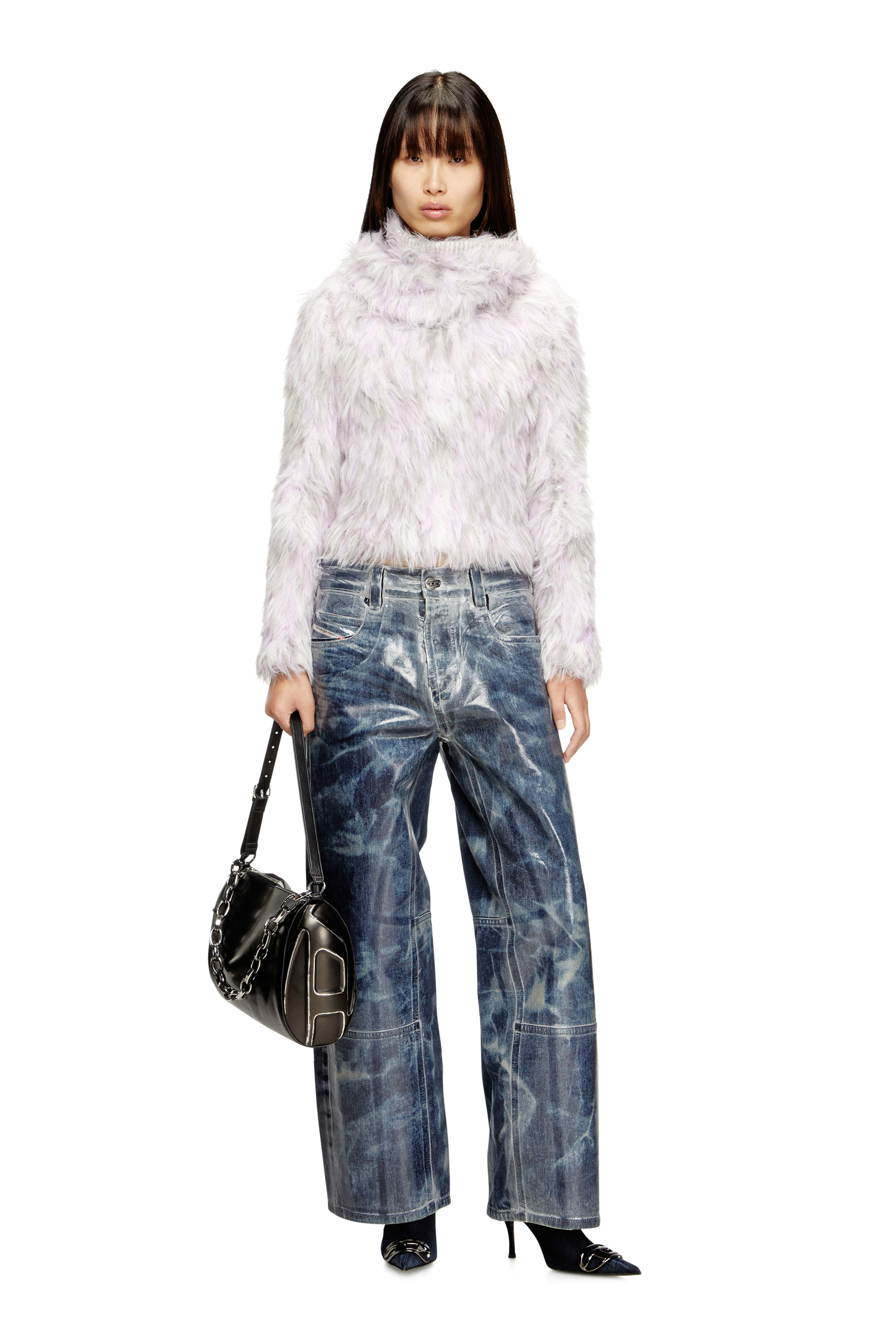 Diesel - M-ANNIKA, Maglione fluffy in tessuto jacquard lavorato a maglia Donna in Multicolor - 2