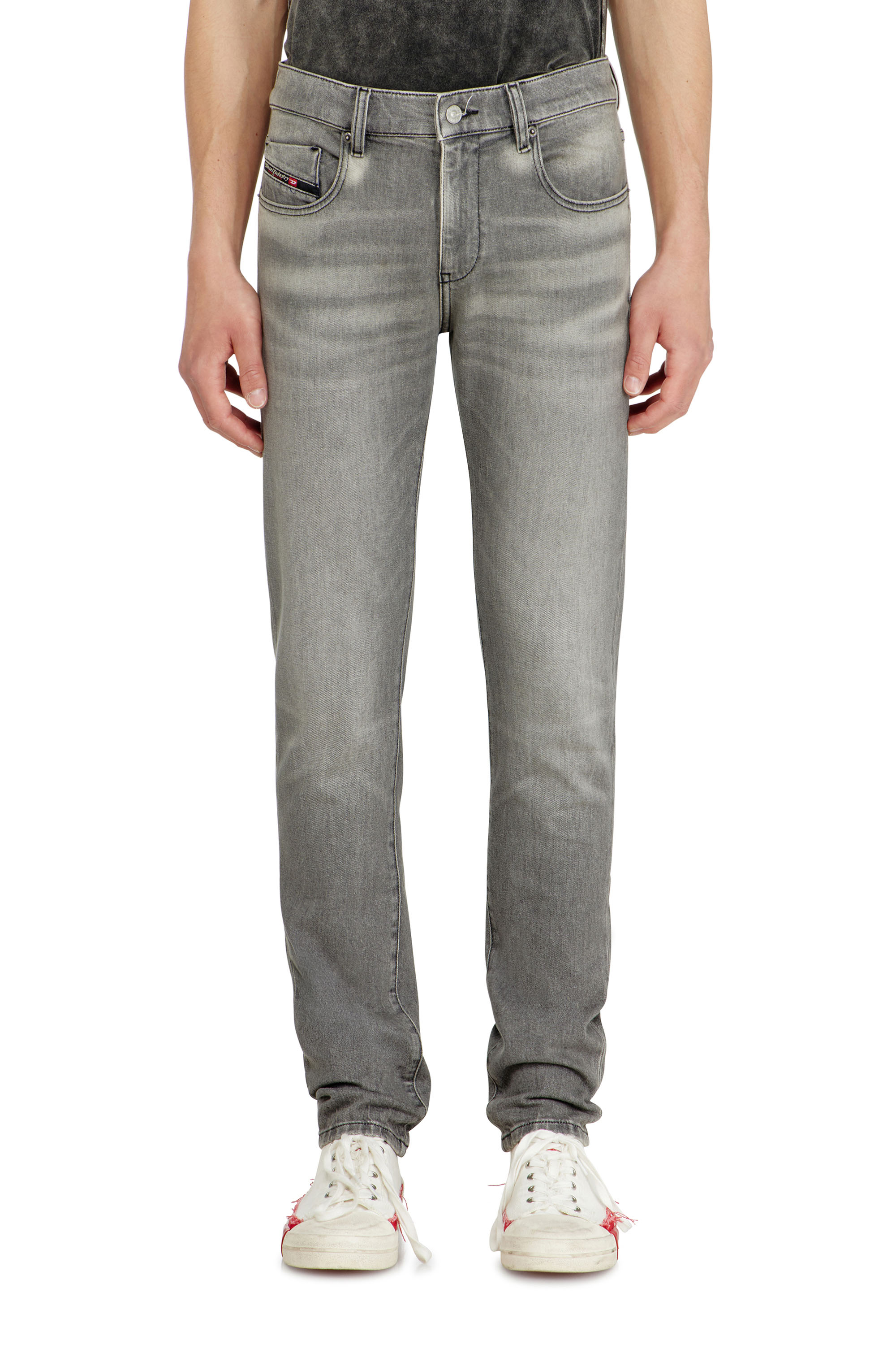 Diesel - Slim Jeans 2019 D-Strukt 0KBBL Uomo, Grigio Chiaro - Image 1