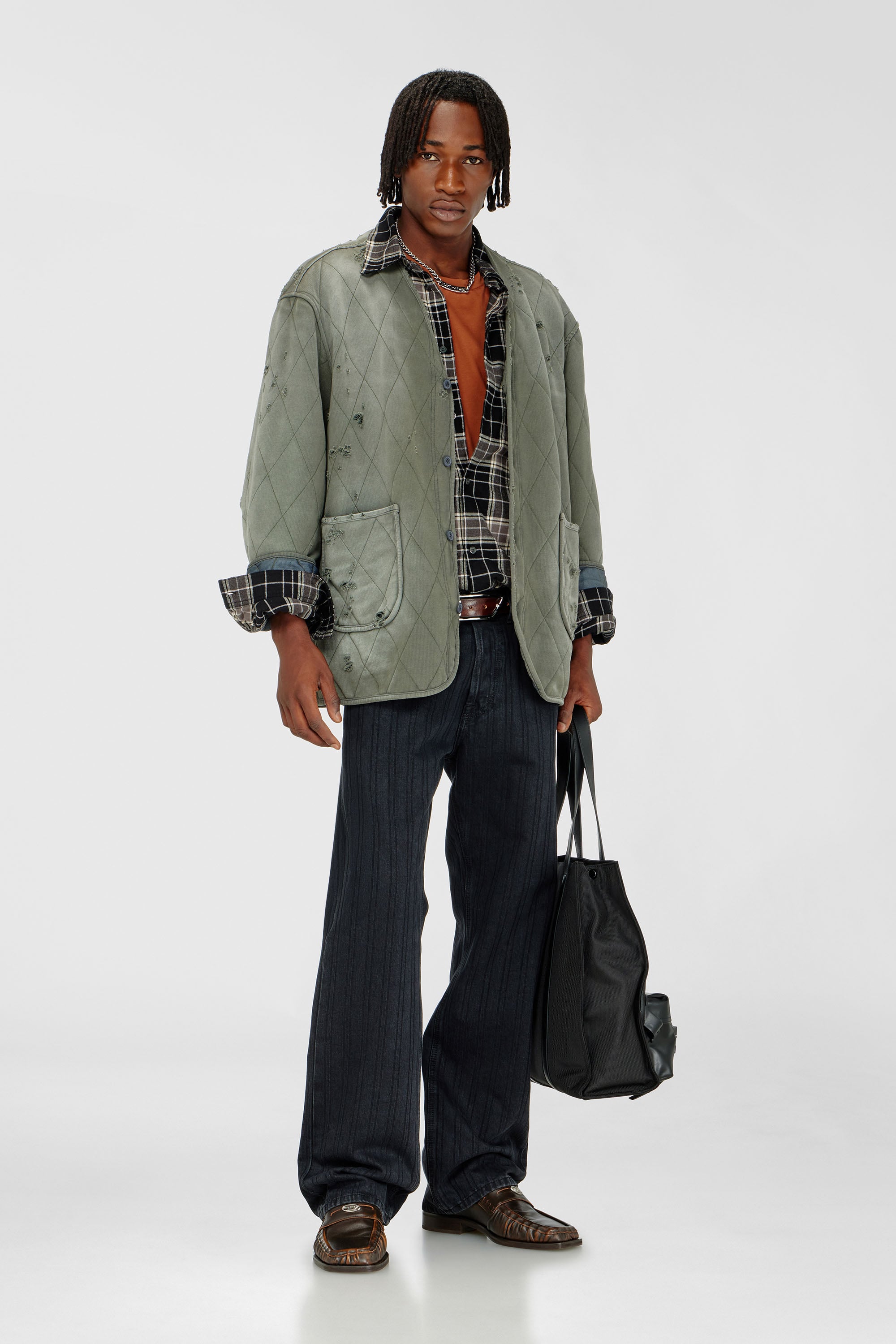 Diesel - Relaxed Jeans 1980 D-Eeper 09Q12 Uomo, Nero/Grigio scuro - Image 1