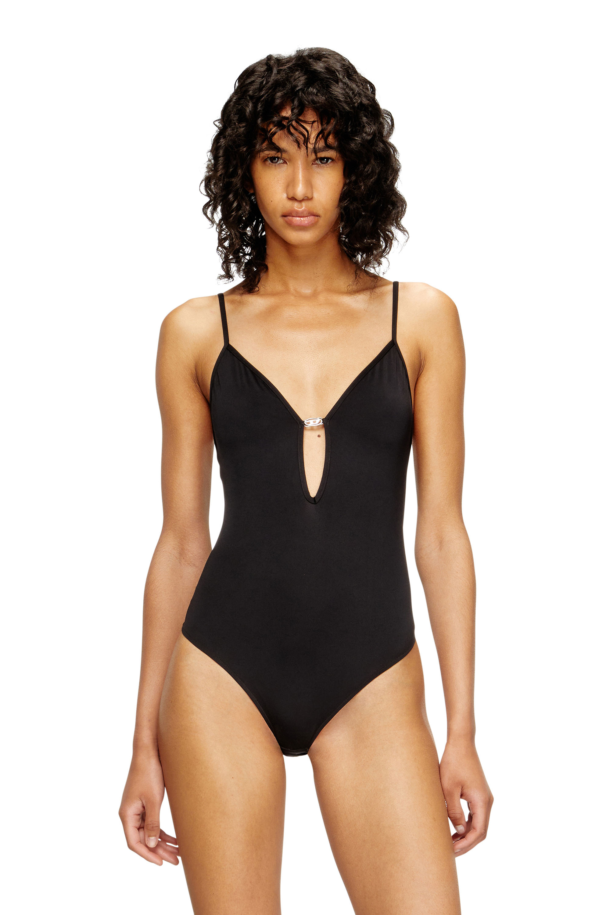 Diesel - UFBY-OVAL-D-BODYSUIT, Body Oval D Donna in Nero - 3