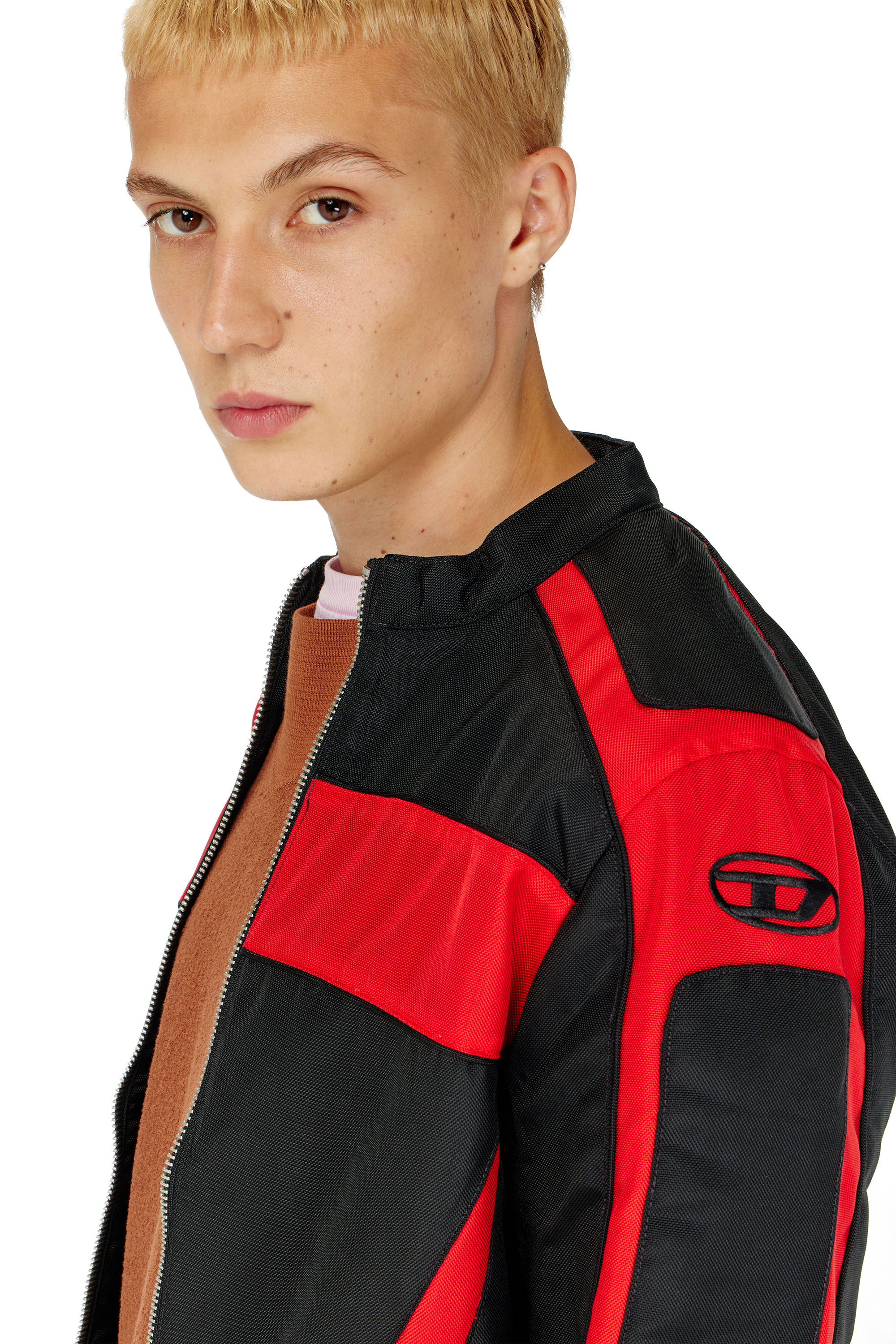 Diesel - J-ADAM-PDAI, Giacca biker color block in canvas Uomo in Multicolor - 5