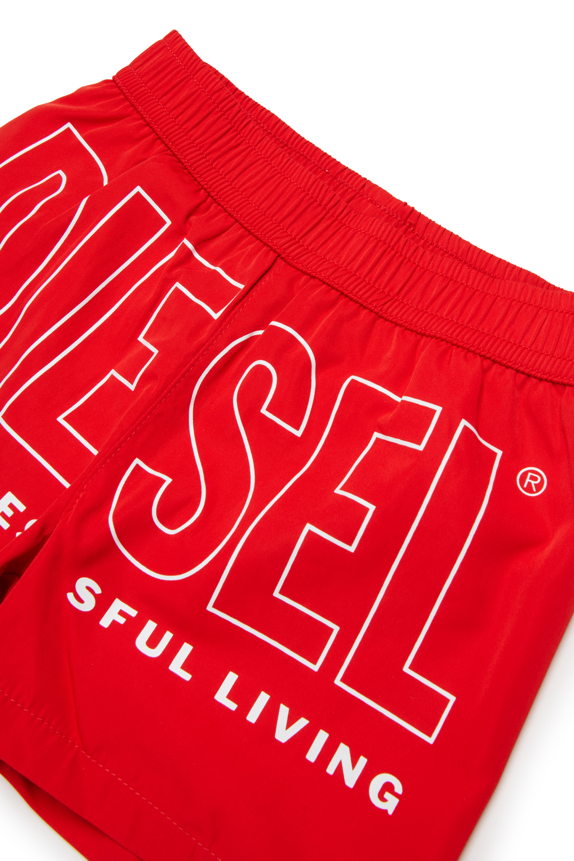 Diesel - MISITB, Shorts da nuoto con maxi stampa Biscotto Uomo in Rosso - 3