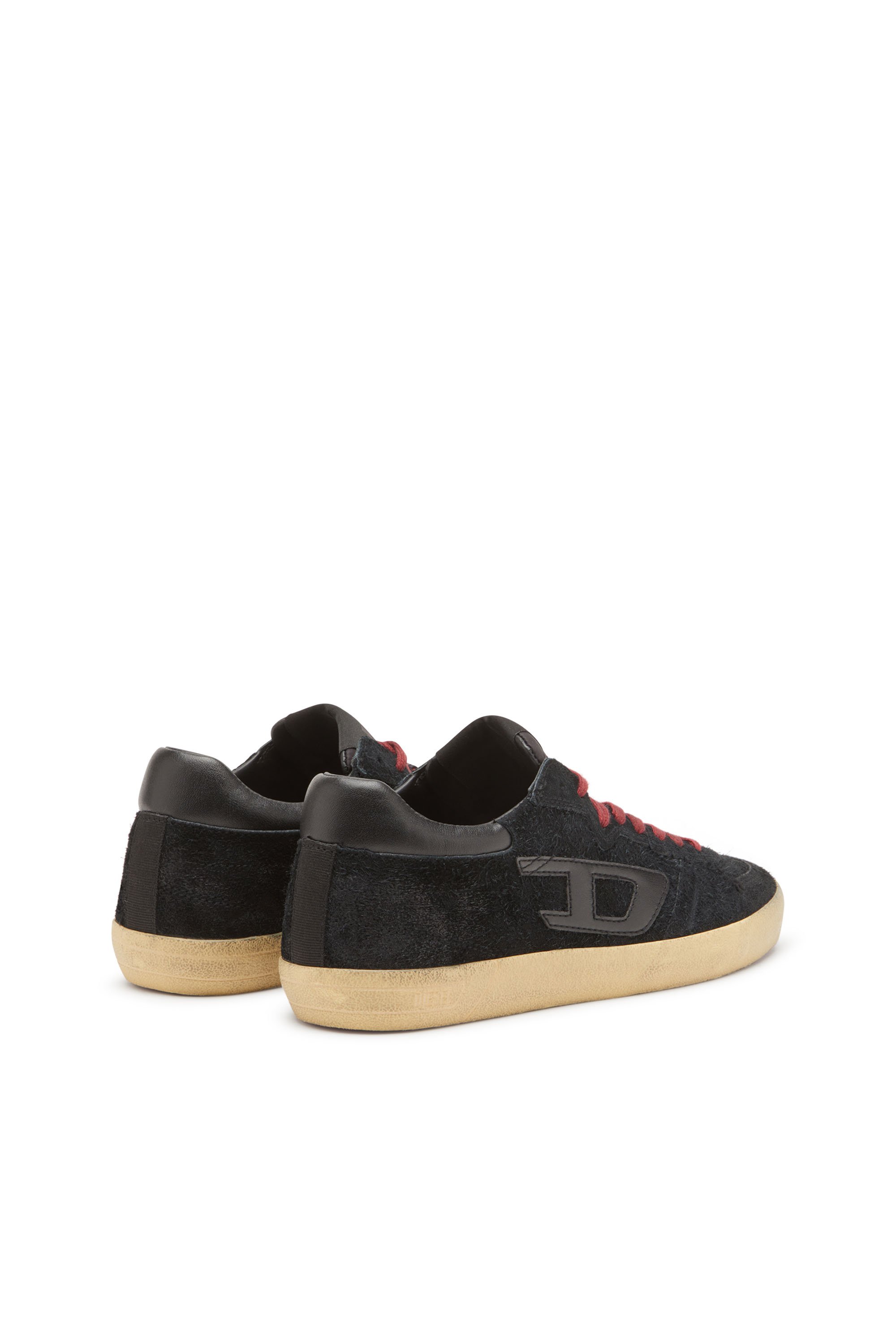 Diesel - S-LEROJI LOW, S-Leroji-Sneaker distressed in suede effetto pelo Uomo in Nero - 3