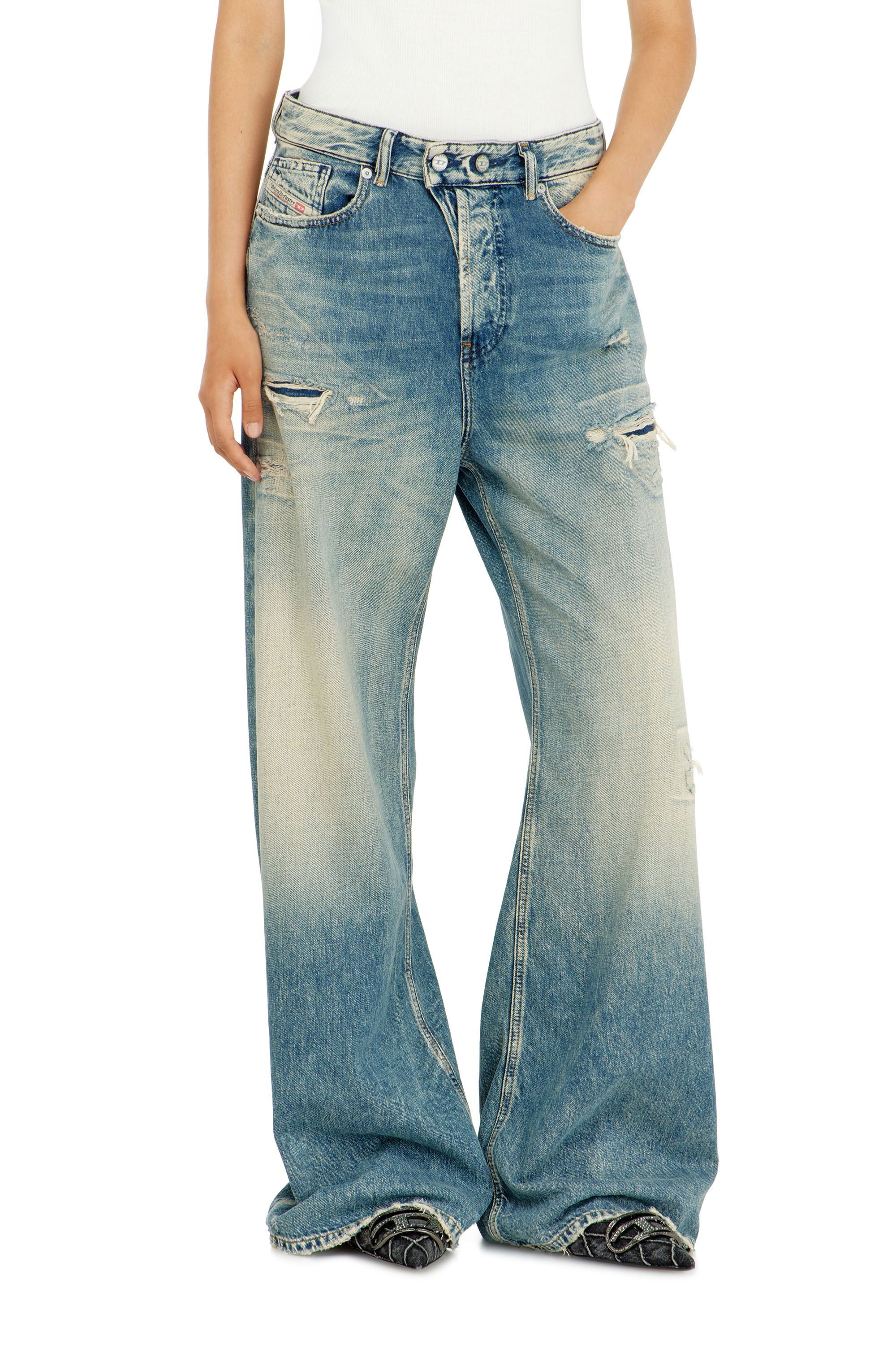 Diesel - Relaxed Jeans 1996 D-Sire 09P62 Donna, Blu medio - Image 4